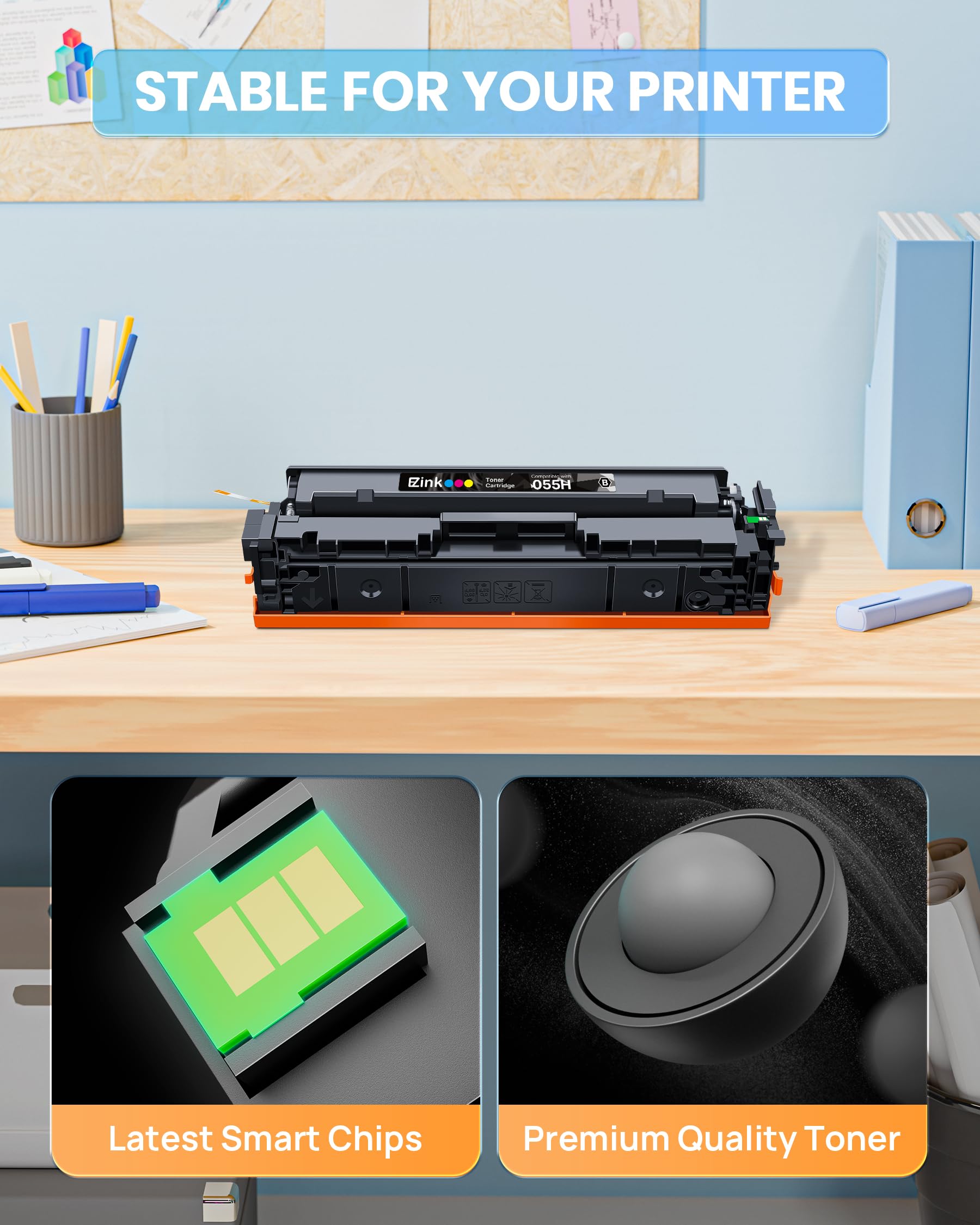 E-Z Ink Canon 055 055H Canon Renkli ImageCLASS MF743Cdw MF741Cdw