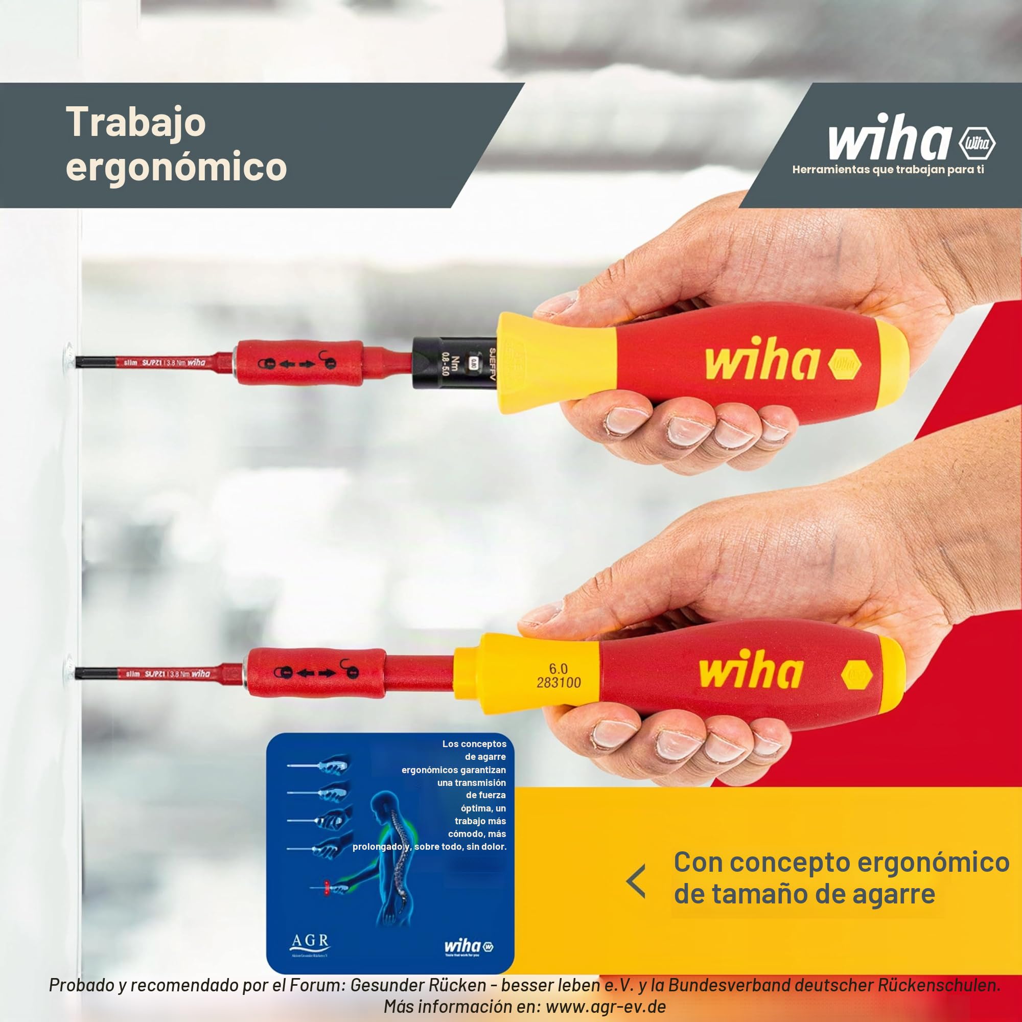 Wiha Juego destornilladores dinamométricos TorqueVario-S electric | VDE | (40674) Set mixto 14 pzas 0,8-5,0 Nm incl. slimBits, estuche plegable I plano, Phillips, PlusMinus I dinamométrico