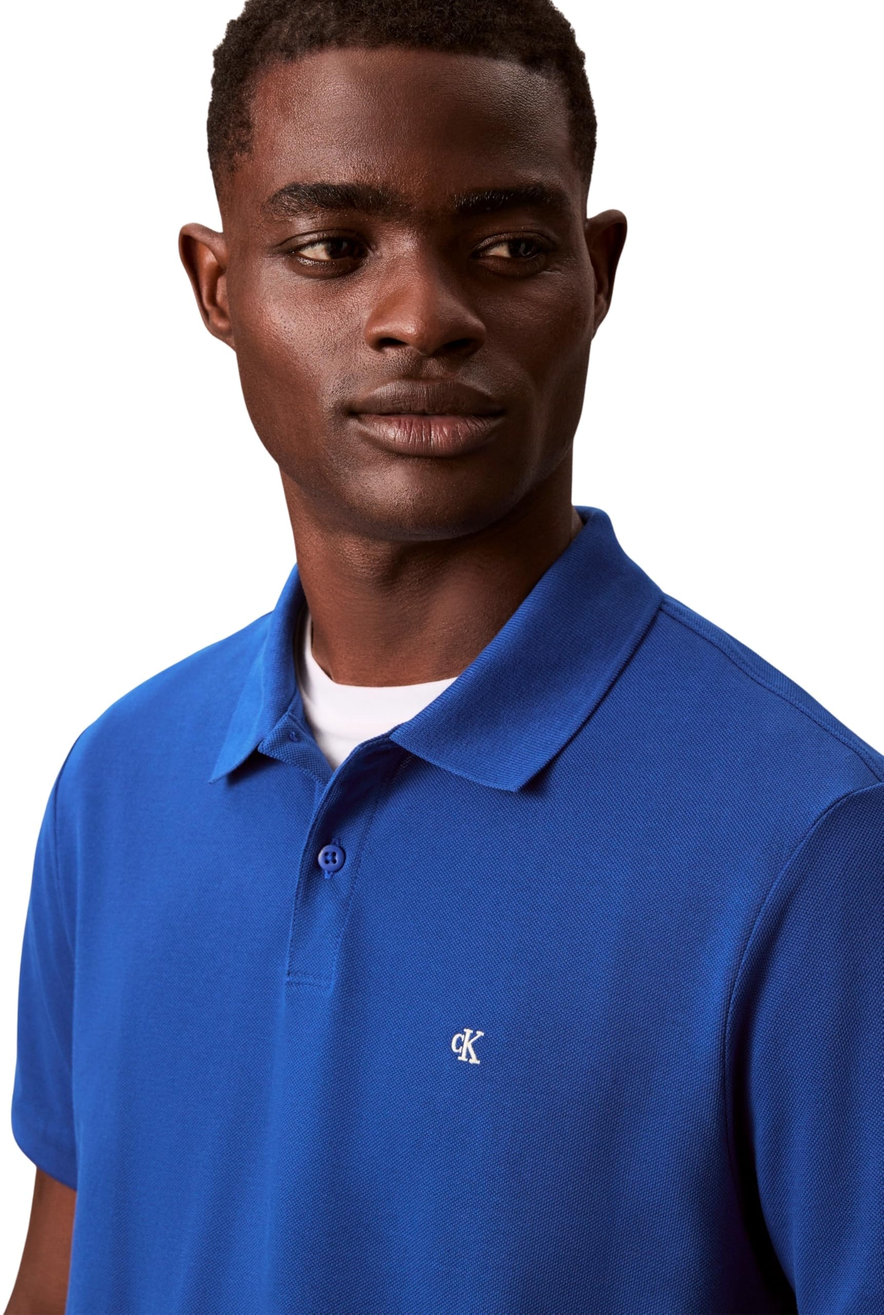 Calvin Klein Polo de Manga Corta Hombre Monogram Pique de algodón