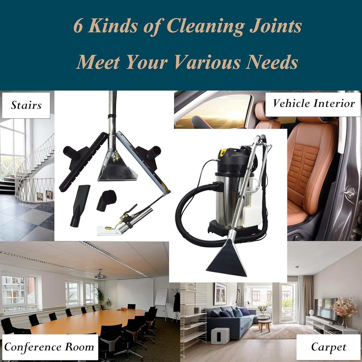 Carpet Cleaning Machine Carpet Spray Extractor Extraction Machine with 8.2ft Hose for Hotel Workplace Home 7.9gal(30L) 1000W