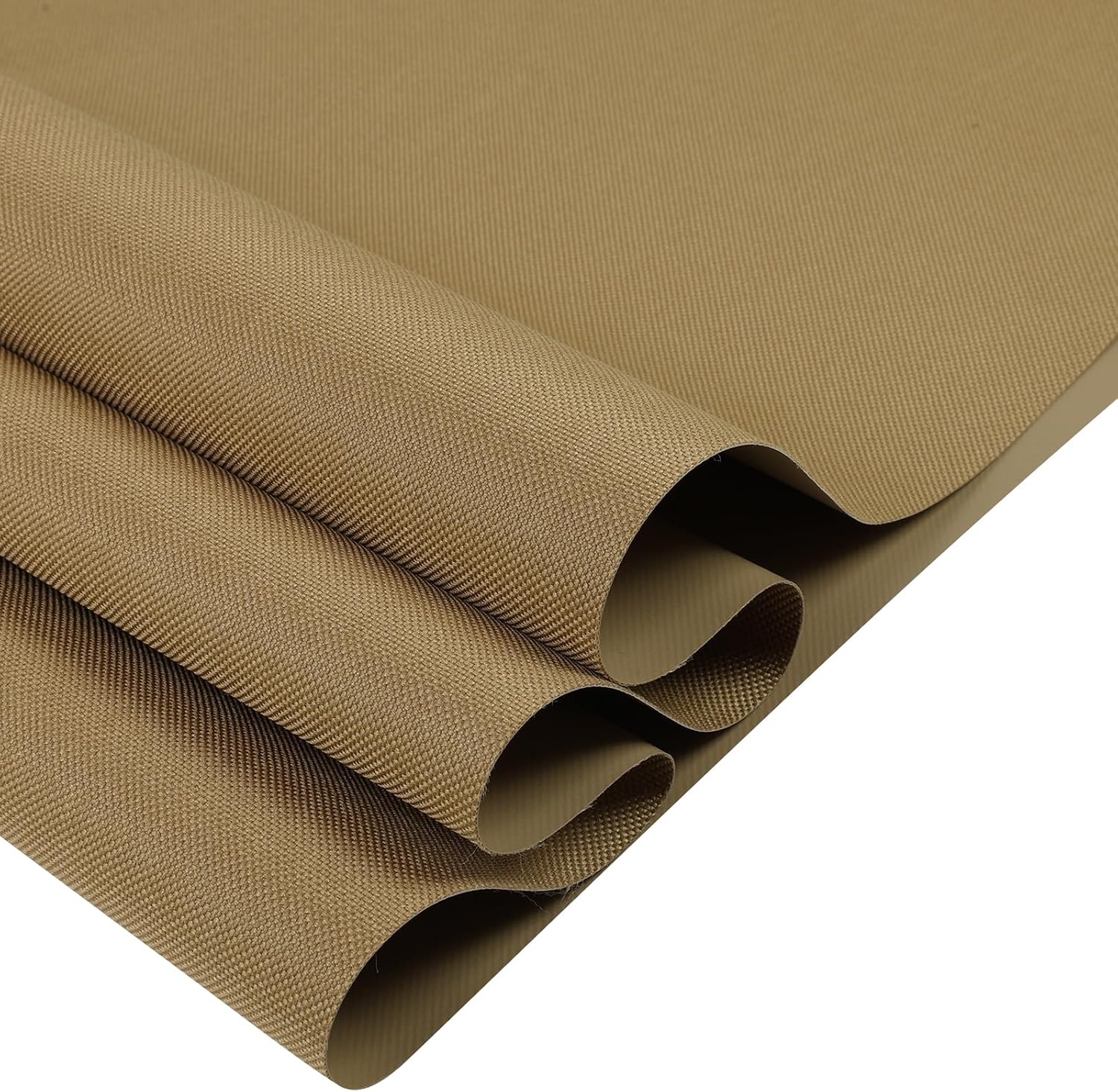 5Yard Marine Waterproof Fabric 600Denier Canvas Material Anti-UV Blocks Heat, Reduce Glare PVC Backing Outdoor/Indoor Awning Fabric for Boat Tent Shading Cushion, 60" Wide Khaki