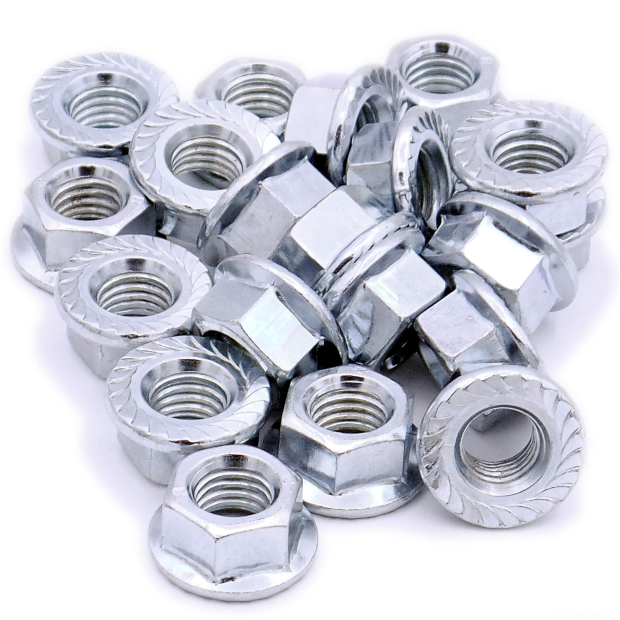 Singularity Supplies M12 (12mm) Serrated Flange Hex Nut - Steel (Pack of 10)