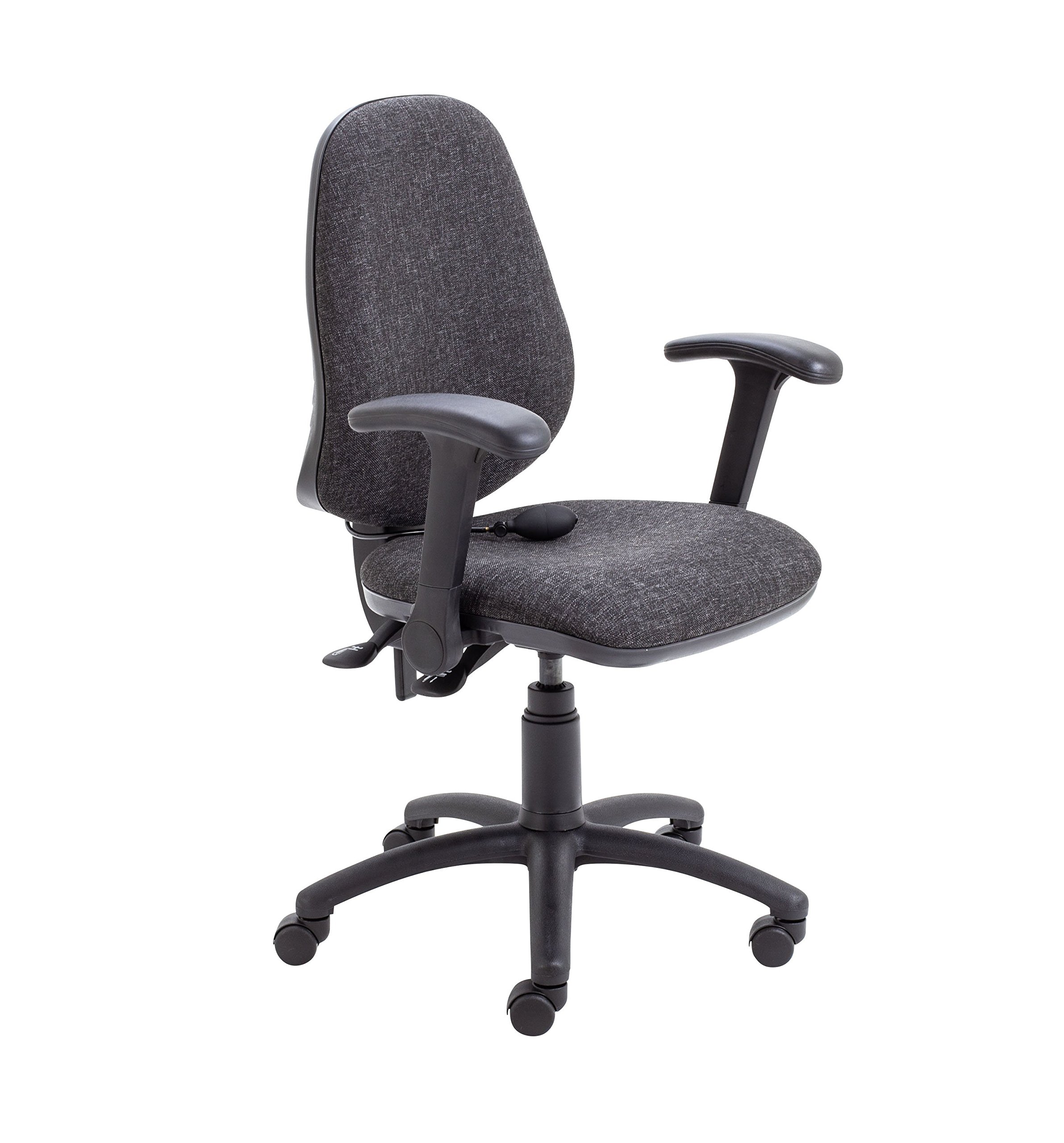 Calypso Ergonomic Office Chair With Folding Arms - Charcoal