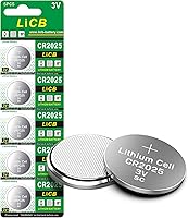 Vista 1 de LiCB Batería CR2025, baterías de litio CR2025, moneda de 3 voltios y pila de botón (paquete de 5)
