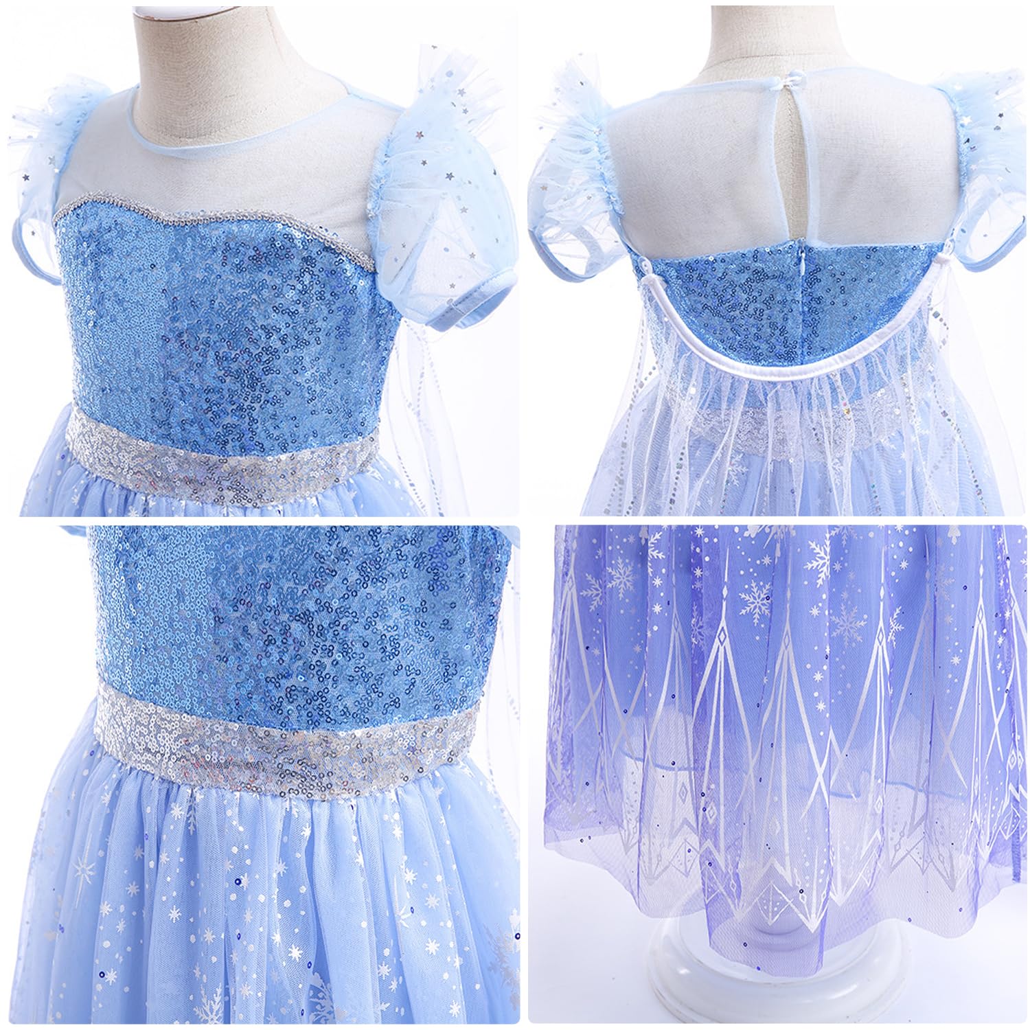[KOCEKID] プリンセス ドレス 子供 お姫様 ドレス ハロウィン コスプレ 子供 女の子 キッズコスチューム 誕生日ギフト パーティー 七五三 撮影 クリスマスサプライズ 小物付き - 5