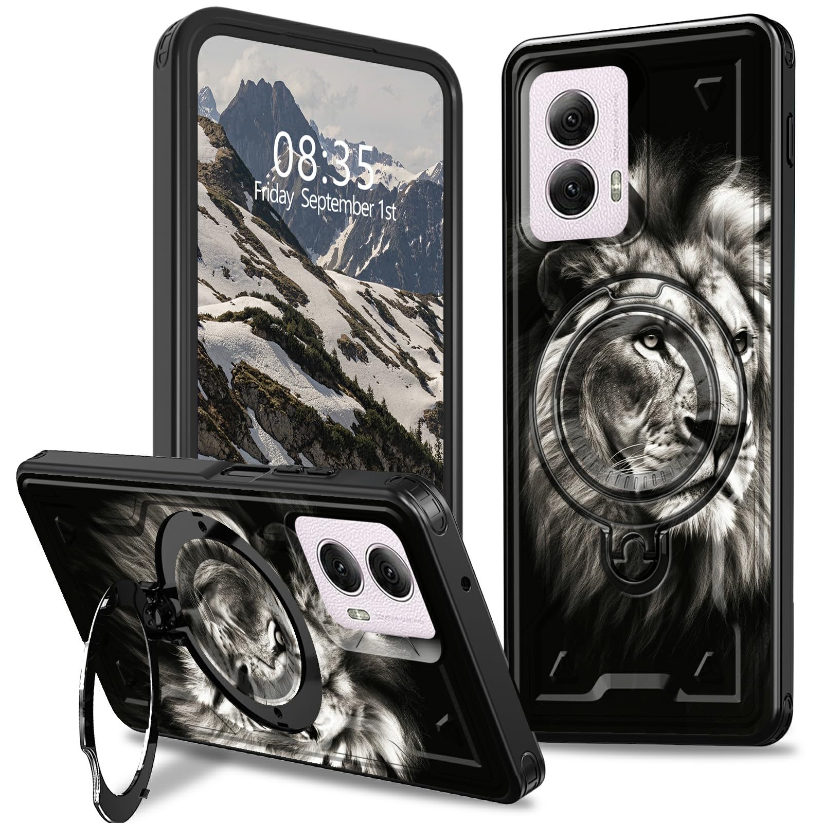 BFDHGQZC for Motorola Moto G Power 5G 2024 6.7" Case with Stand for Moto G Power 5G 2024 Case Hybrid Dual Layer Rugged Slim Shockproof Protective