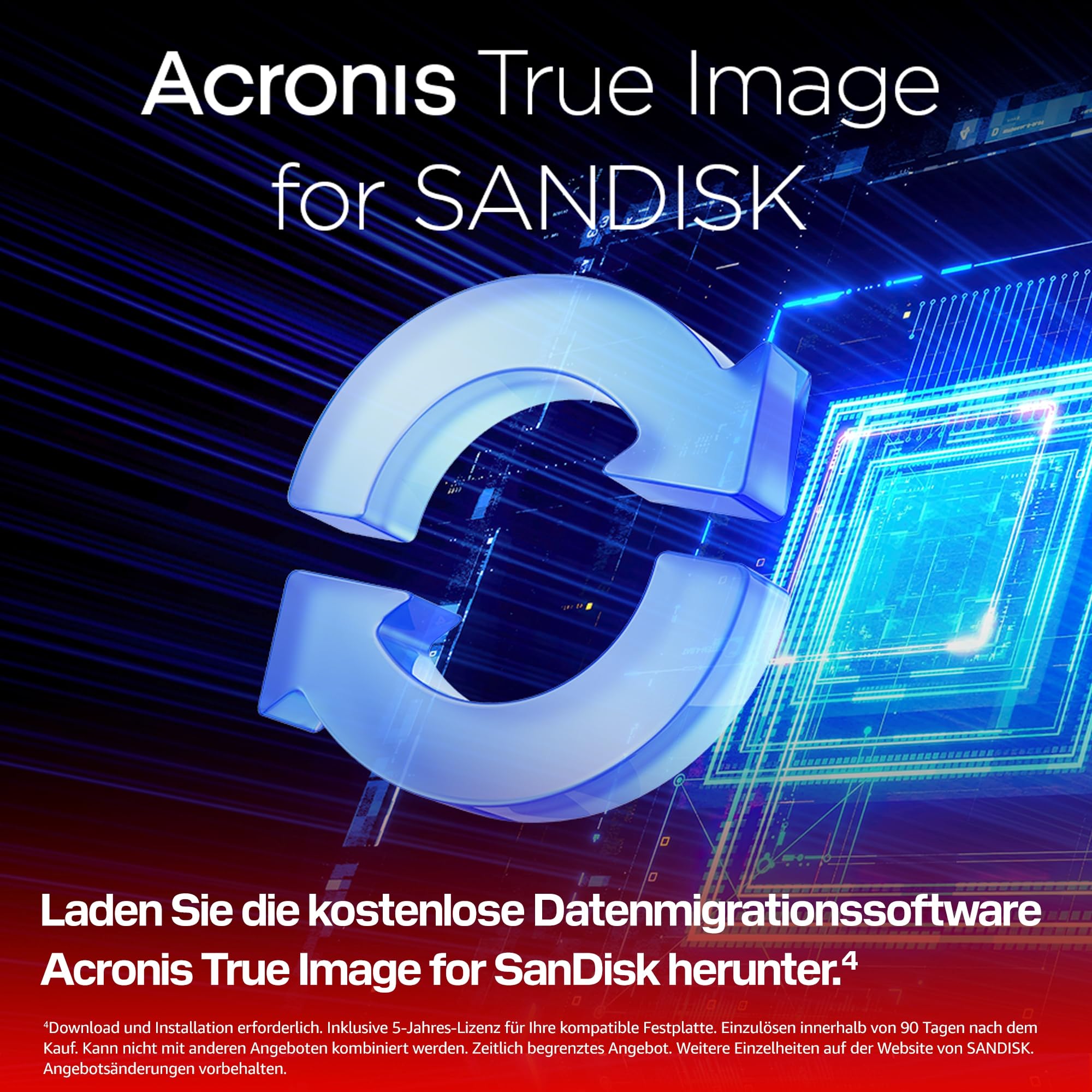 WD Blue SN5100 NVMe SSD 500 GB (6.600 MB/s Lesegeschwindigkeit, M.2 2280, PCIe Gen 4.0, nCache 4.0, SanDisk 3D CBA NAND-Technologie, Acronis True Image)