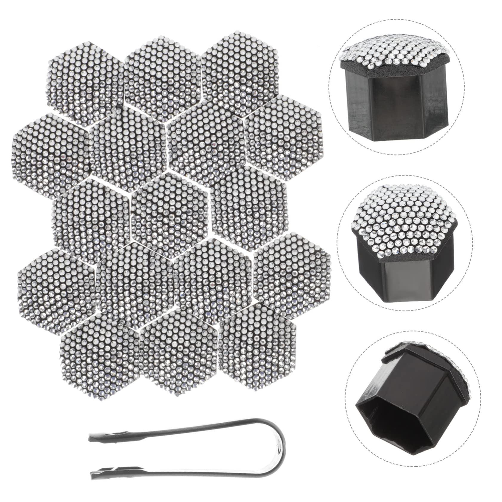 ULTECHNOVO 80pièces Couvre-écrous De Roue Strass Lot de Accessoires Décoratifs pour Jantes De Voiture Anti Installation Facile Et Élégante