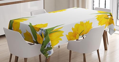 Miniatura 14 de Ambesonne mantel de mesa rectangular para la cocina o el comedor Beige Sepia,Azul y rojo,Coral Marfil,Blanco Azul,Manzana Verde,Blanco y negro,Azul