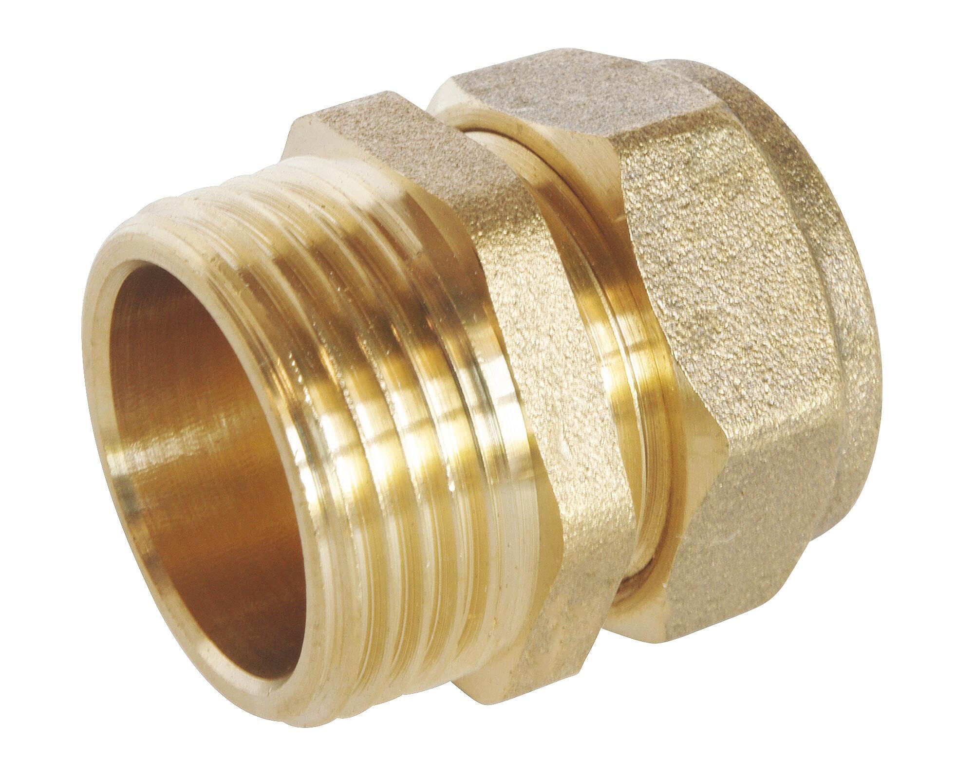 SOMATHERM FOR YOU, Raccord laiton à compression pour tube cuivre Ø18, mâle 20/​27 - Idéal pour plomberie, réseaux d'eau sanitaire et chauffage - Étanchéité filet ou joint plat