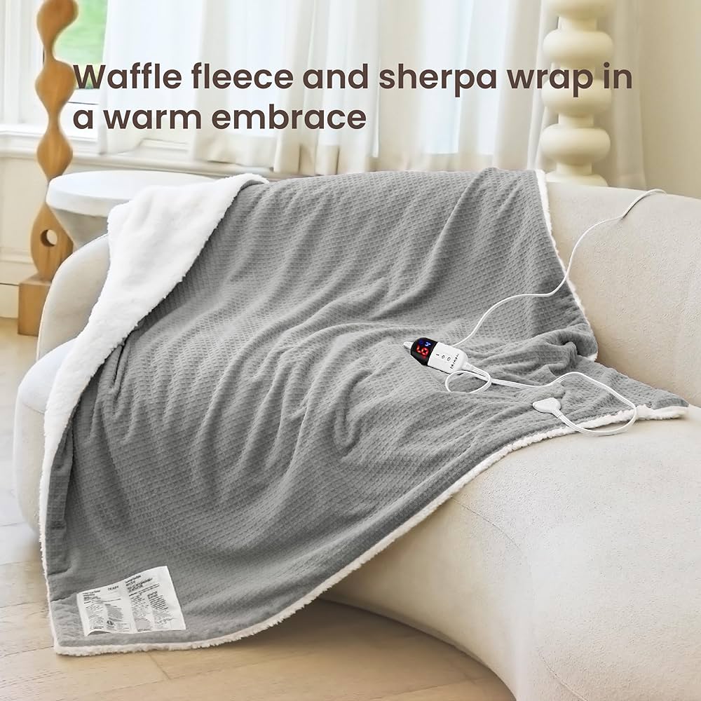 HEATED BLANKET ホワイト HEATED BLANKET ホワイト MARNUR-Electric-Throw-Blanket-