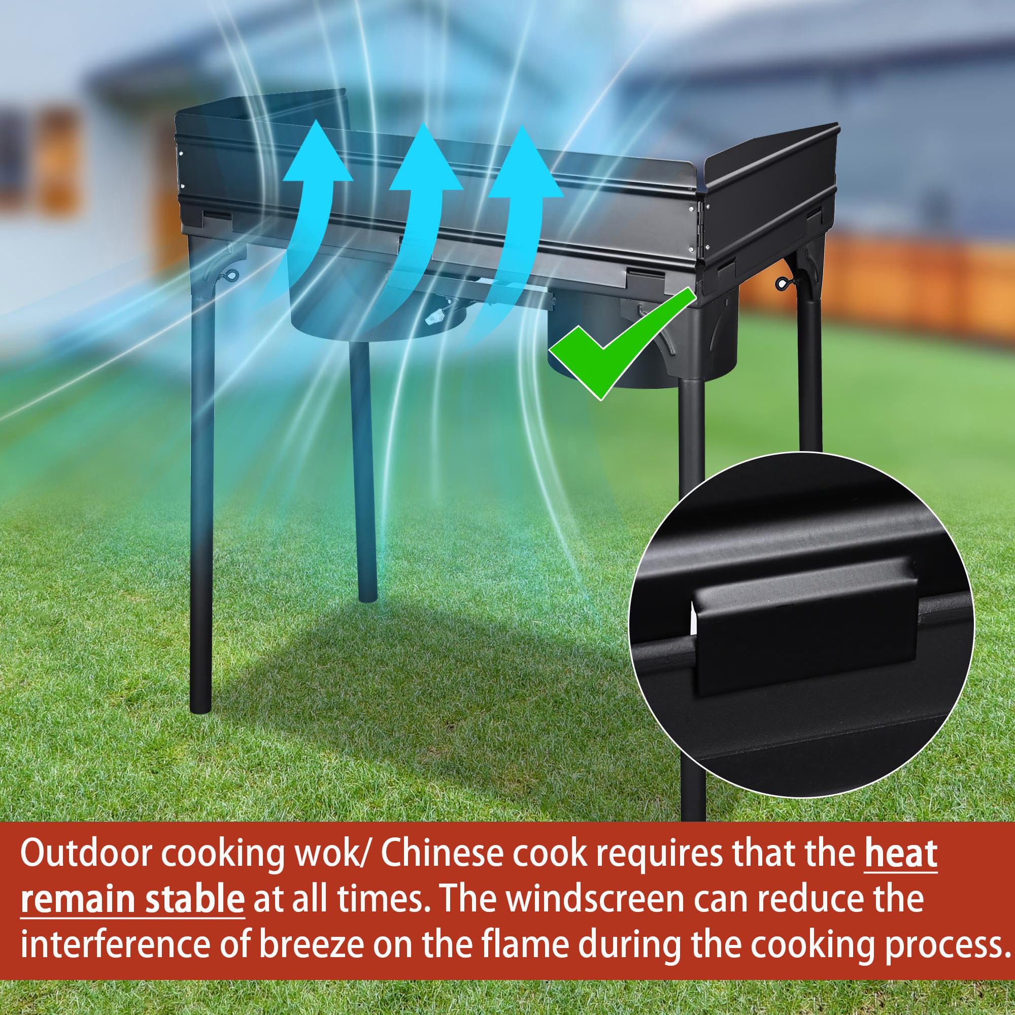 Yescom Double Propane Camping Stove Gas 2 Wok Station Stir Fry Burner Portable Turkey Fryer 150,000 BTU Heavy Duty Outdoor Cooking with Windscreen+Detachable Legs+CSA Regulator