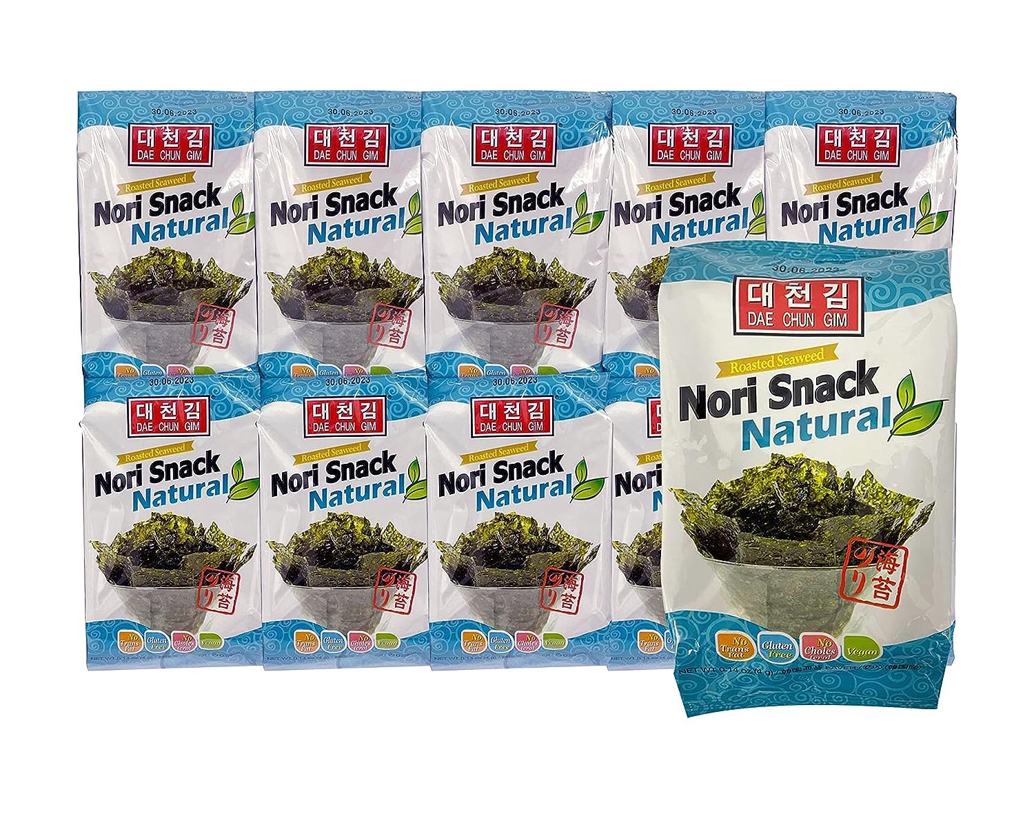Daechun (Choi''s1)- 60 Stück-Seetang Snack,20 Stück Bio Snack+ 20 Stück Olive + 20 Natural+ 10 ganze Blätter Silberqualität, Nori Blatt