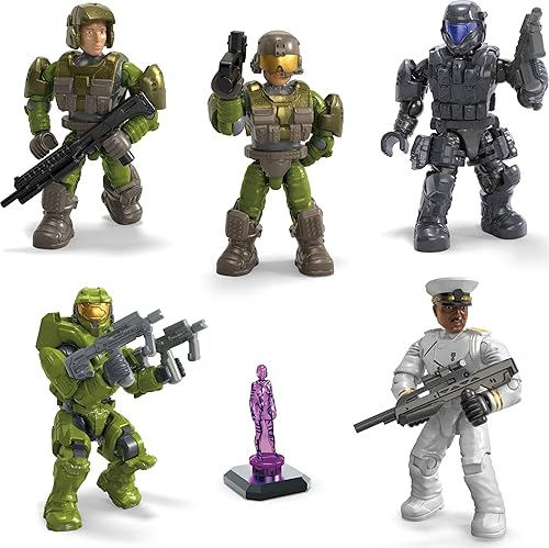 Miniatura 3 de Mega Halo - Juego de juguetes de construcción de figuras de acción, paquete de personajes con 338 piezas, articulación posable, 2 pulgadas de alto,