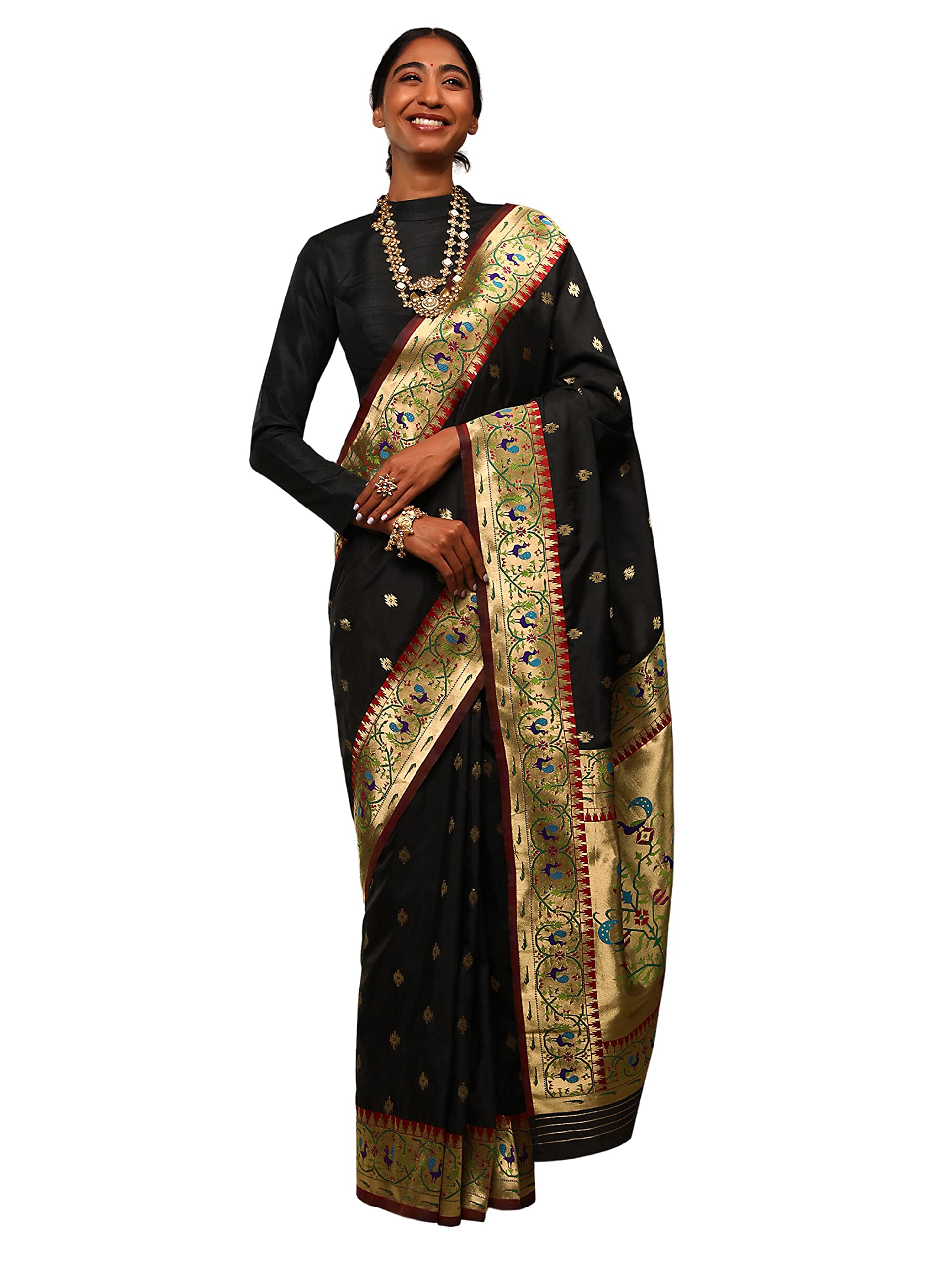 Elina fashion Women Sarees Banarasi Kanjivaram Silk Woven with Unstitched Blouse
