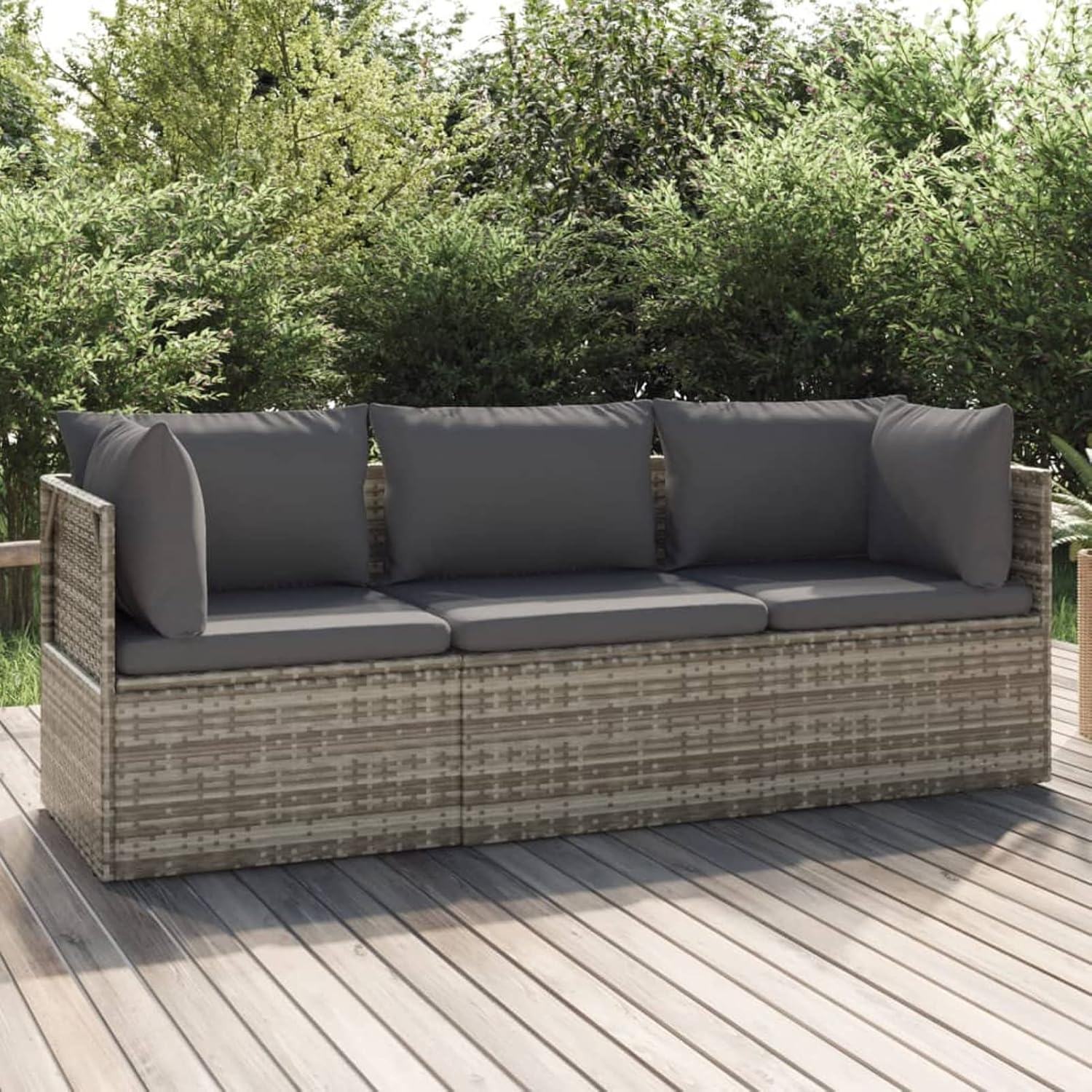 Yolola Lounge Set Mit Stauraum 3TLGType 3 Gartenlounge Rattan Grau