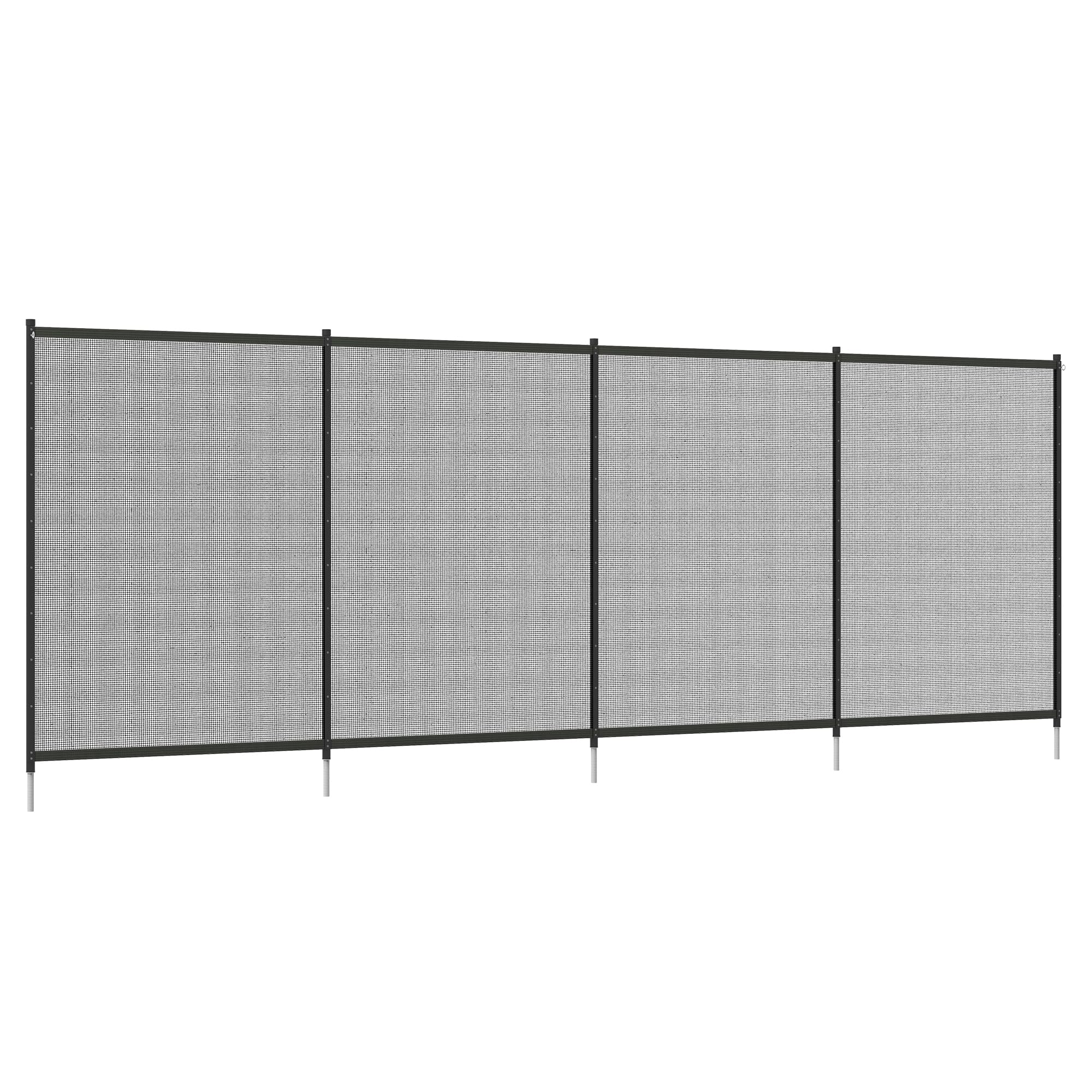 Outsunny Clôture Barrière de Sécurité pour Piscine Lot de 4 365x126cm Noir