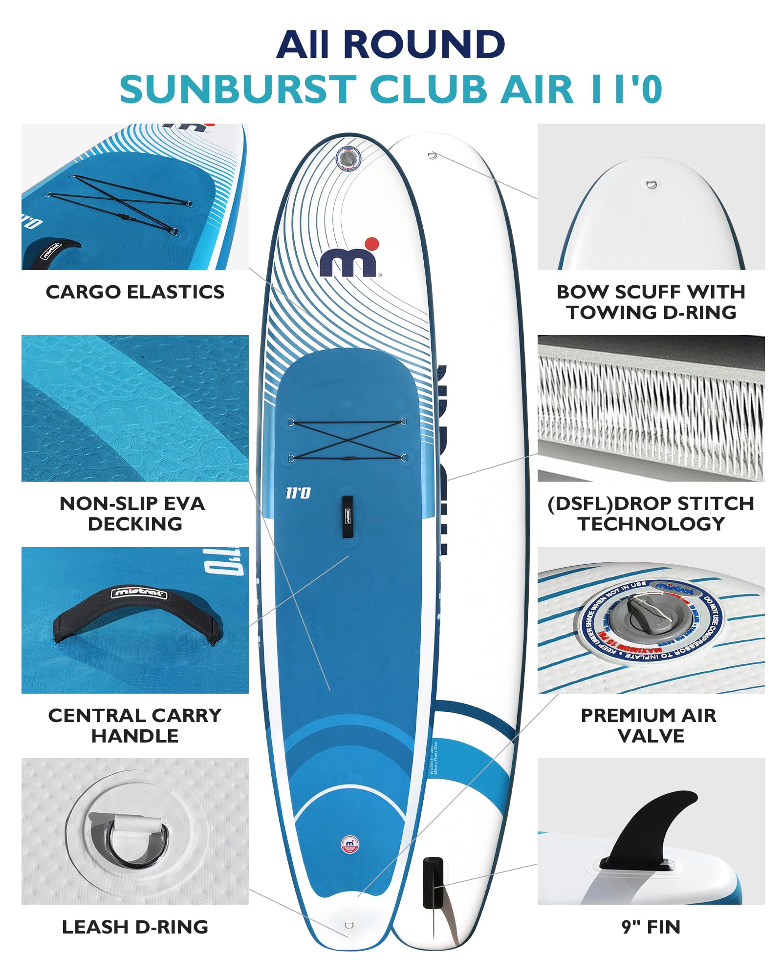 Amazon | Mistral 空気注入式スタンドアップパドルボード 11フィート