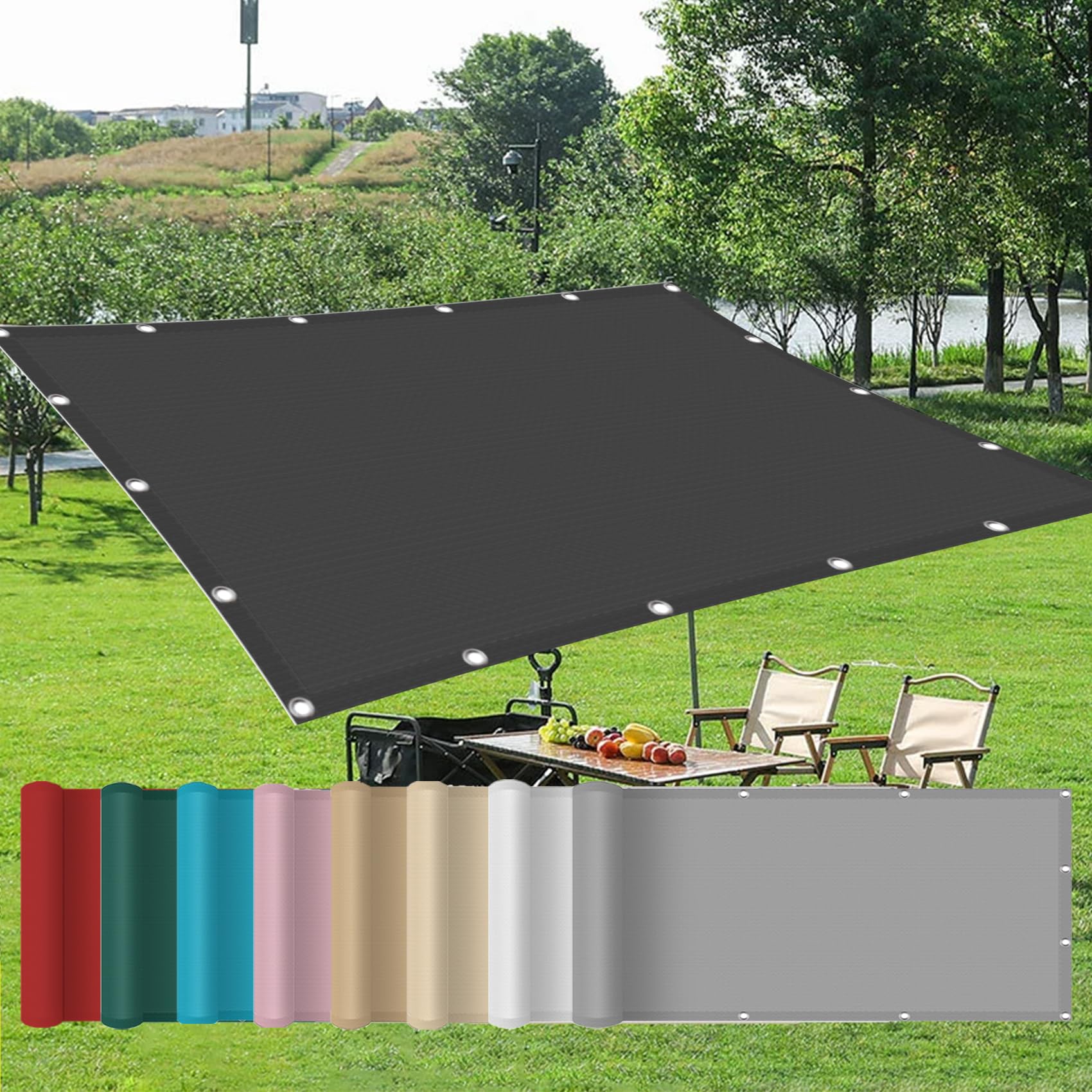 Toile pour pergola 2.3 x 4.5 m de taille polyester gris foncé auvent