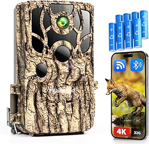 usogood Trail Camera WiFi 4K 48MP, Game Camera that Send Pictures to Phone,8 Batteries & 32GB Card,Wifi Trail Cameras with Night Vison Motion Activated Waterproof for Deer/Backyard/Wildlife Monitoring asin的图片