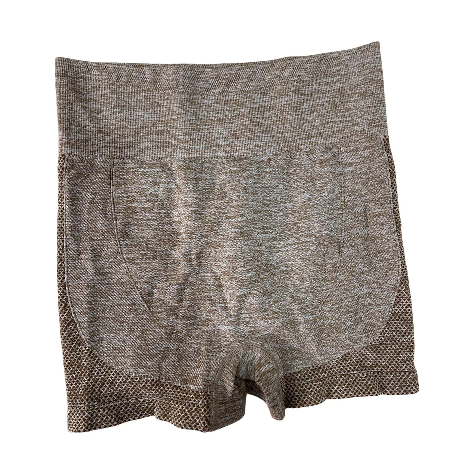 Women Pants Seamless Athletic Absorb Sweat Slimming Butt Lift Yoga Shorts Khaki S M | 1 Yoga Shorts-image-20
