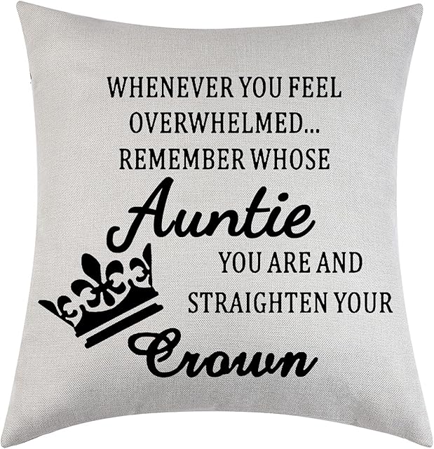 Auntie Gifts Aunt Birthday Auntie Gifts From Niece Nephew Inspirational Gifts For Women Decorative Pillow Case Cushion Cover For Bed Sofa Living Room 18x 18 (remember whose auntie you are)