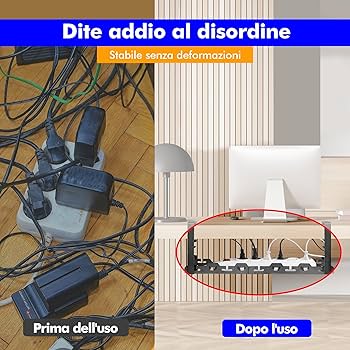 Organizer Cavi Mimoke Sotto Scrivania - Cestino Ventilato Portata 15kg Bianco