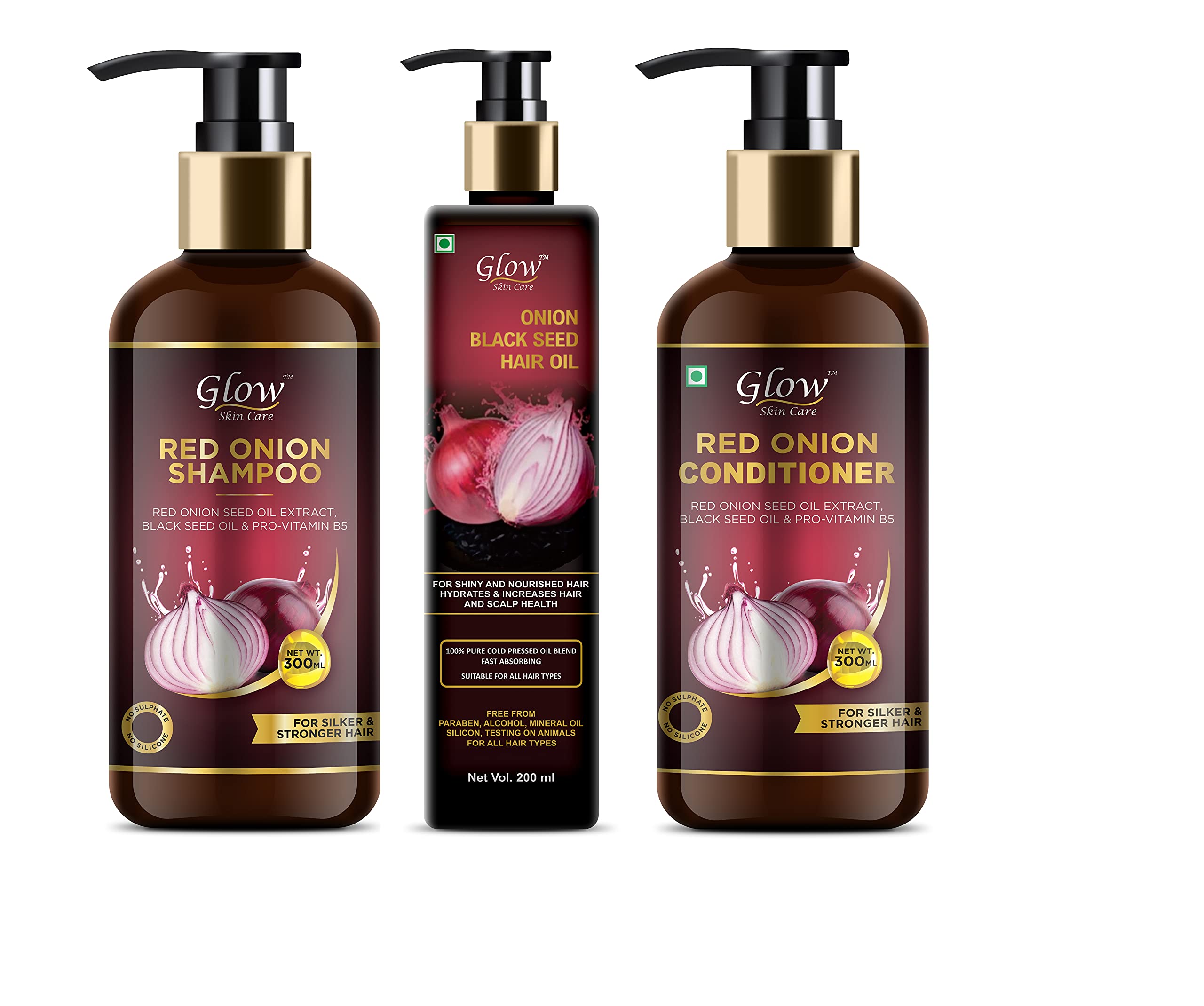 Buy GLOW Skin Care Offer" Onion Shampoo + Onion Black Seed Hair