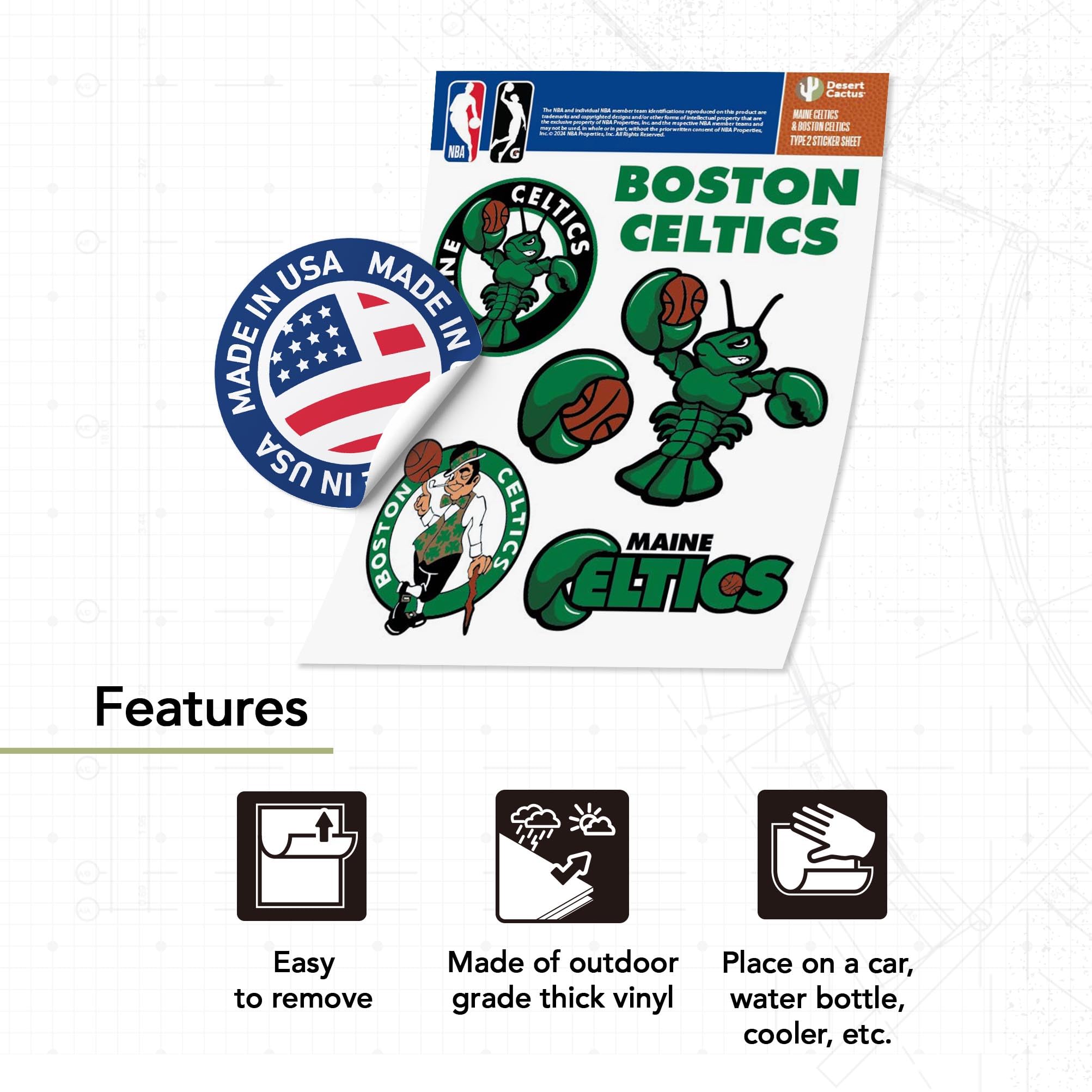 Amazon.com: Desert Cactus Maine and Boston Celtics NBA G League