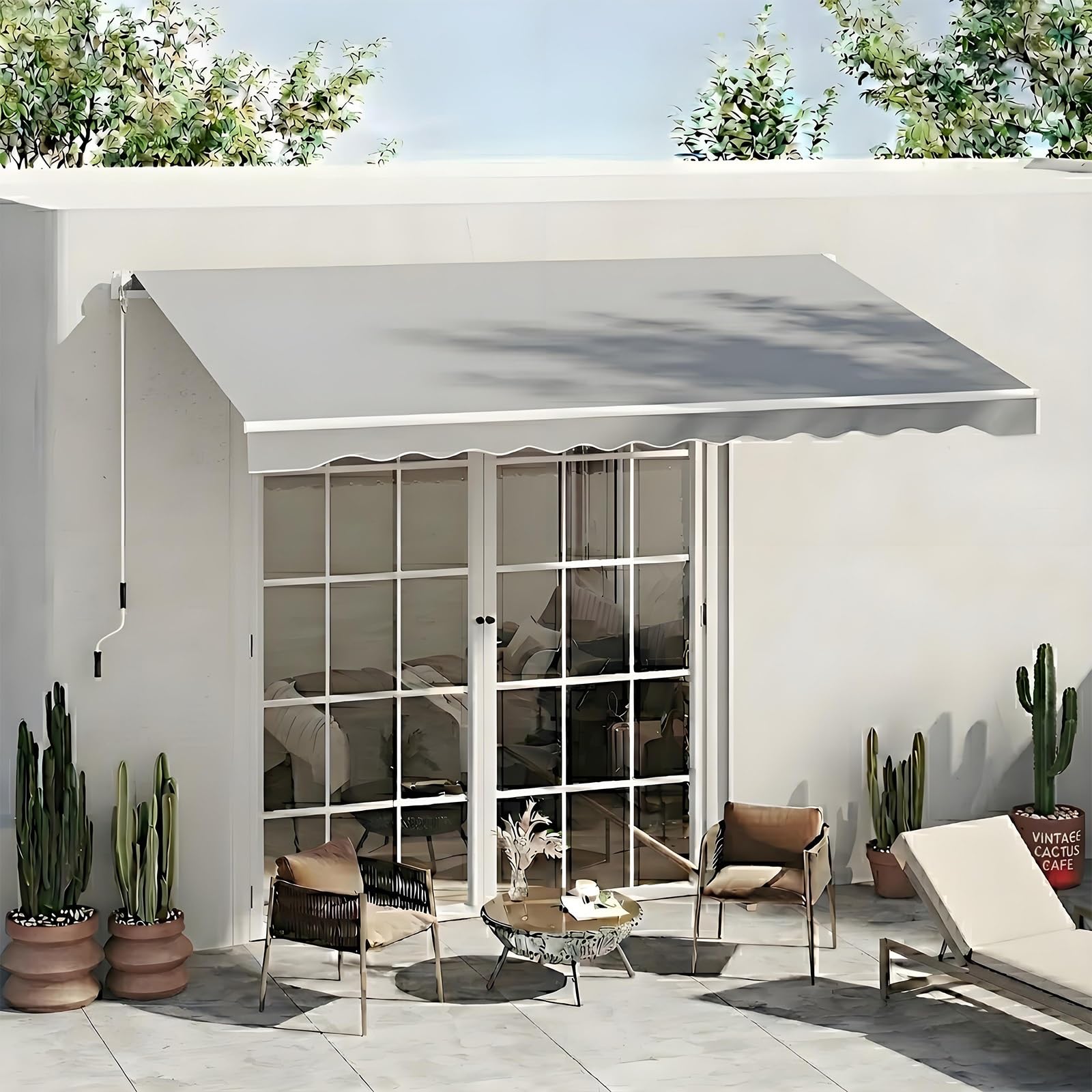 Toile de rechange pour abri solaire de terrasse anti-UV contre la chaleur et la pluie de jardin
