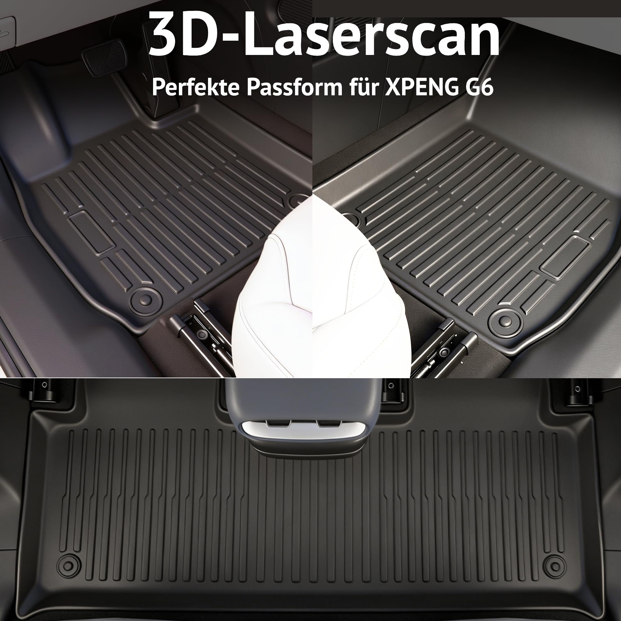 [Passgenau für XPENG G6] FOXMOD Premium TPE-Fußmatten + Kofferraummatte für XPENG G6 2026 2027 – Perfekte Passform, Geruchsneutral, rutschfest, Wasserdicht, Allwetter, Sicheres Fahren