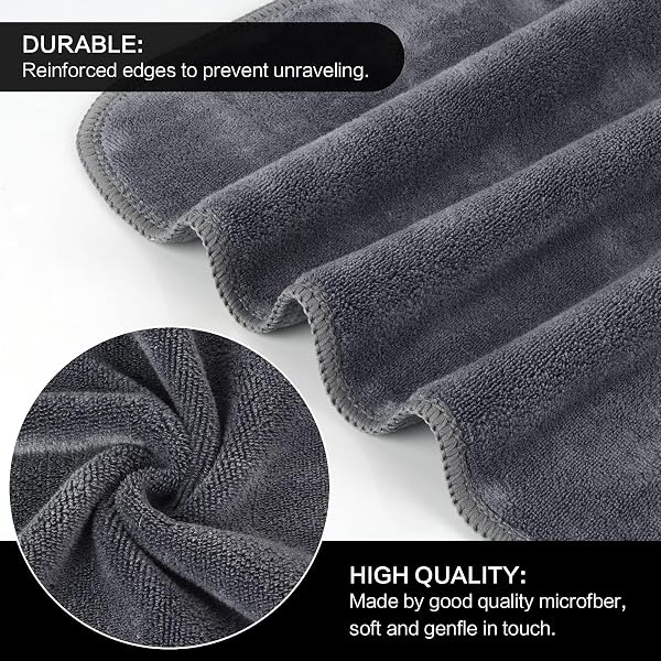 Sinland Microfiber Facial Cloths Fast Drying Washcloth Reusable Makeup Removing Towels Super Soft Facial Cleansing Cloths for Face, Eye, Lips 12 inch x 12 inch Grey 6 Pack - 3