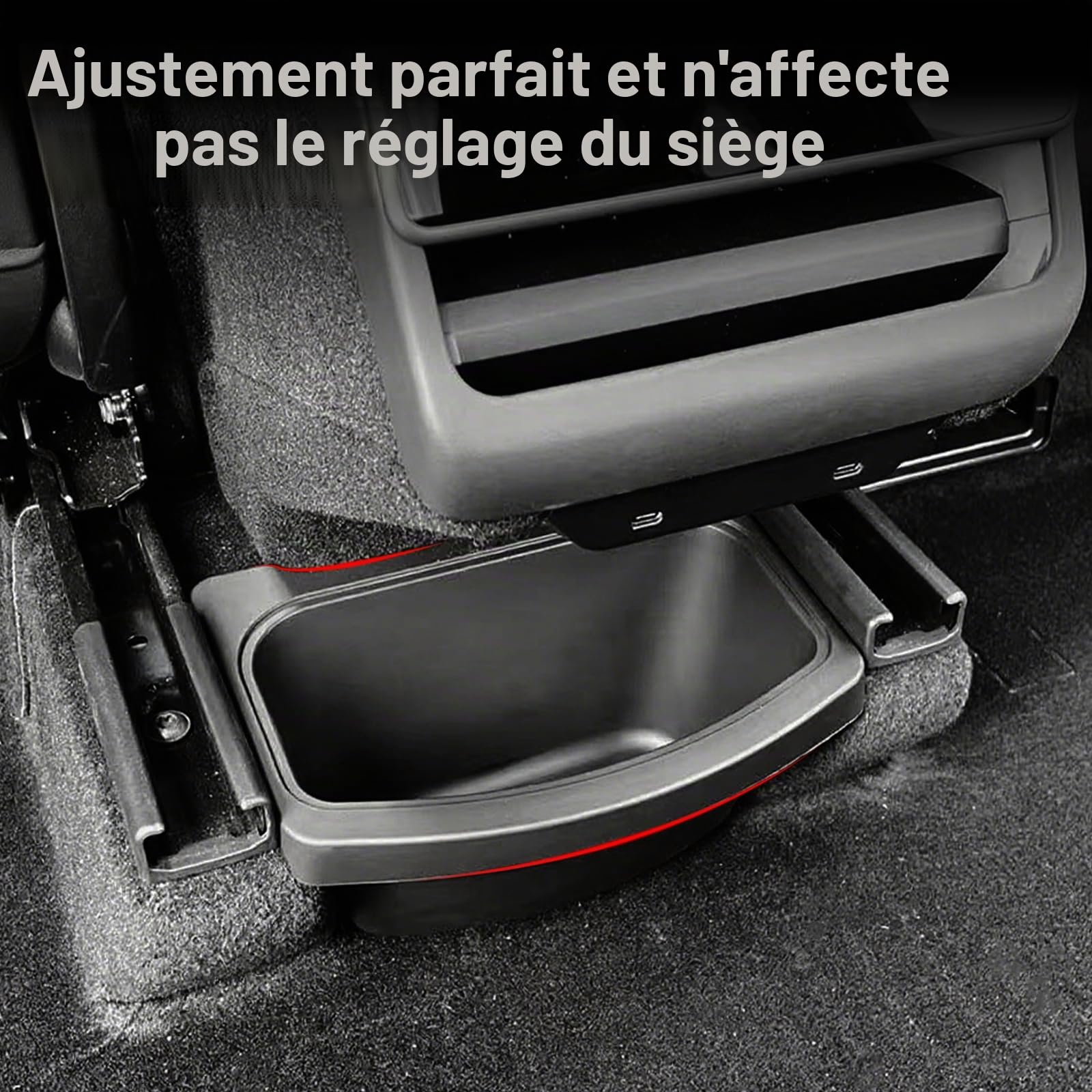Organiseur de console centrale arrière pour Model Y Juniper 2025 - Boîte de rangement pour poubelle centrale arrière - Organiseur de siège - Accessoires d'intérieur