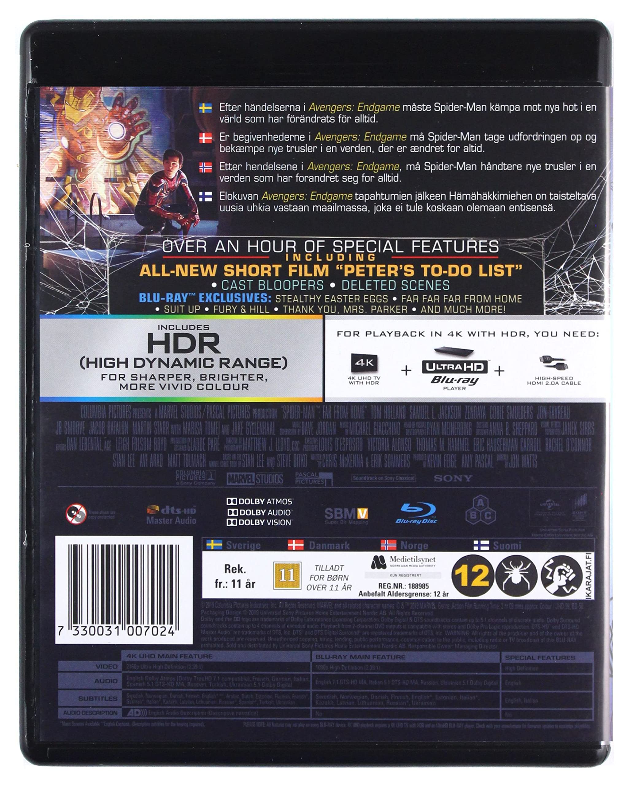 Sony Pictures Spider-Man: Far From Home Blu-ray 4K Ultra HD