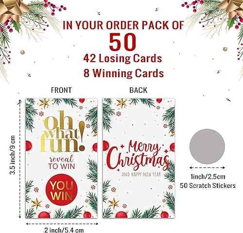 Miniatura 2 de 50 juegos de fiesta de Navidad Scratch Off tarjetas de juego (JRM402)