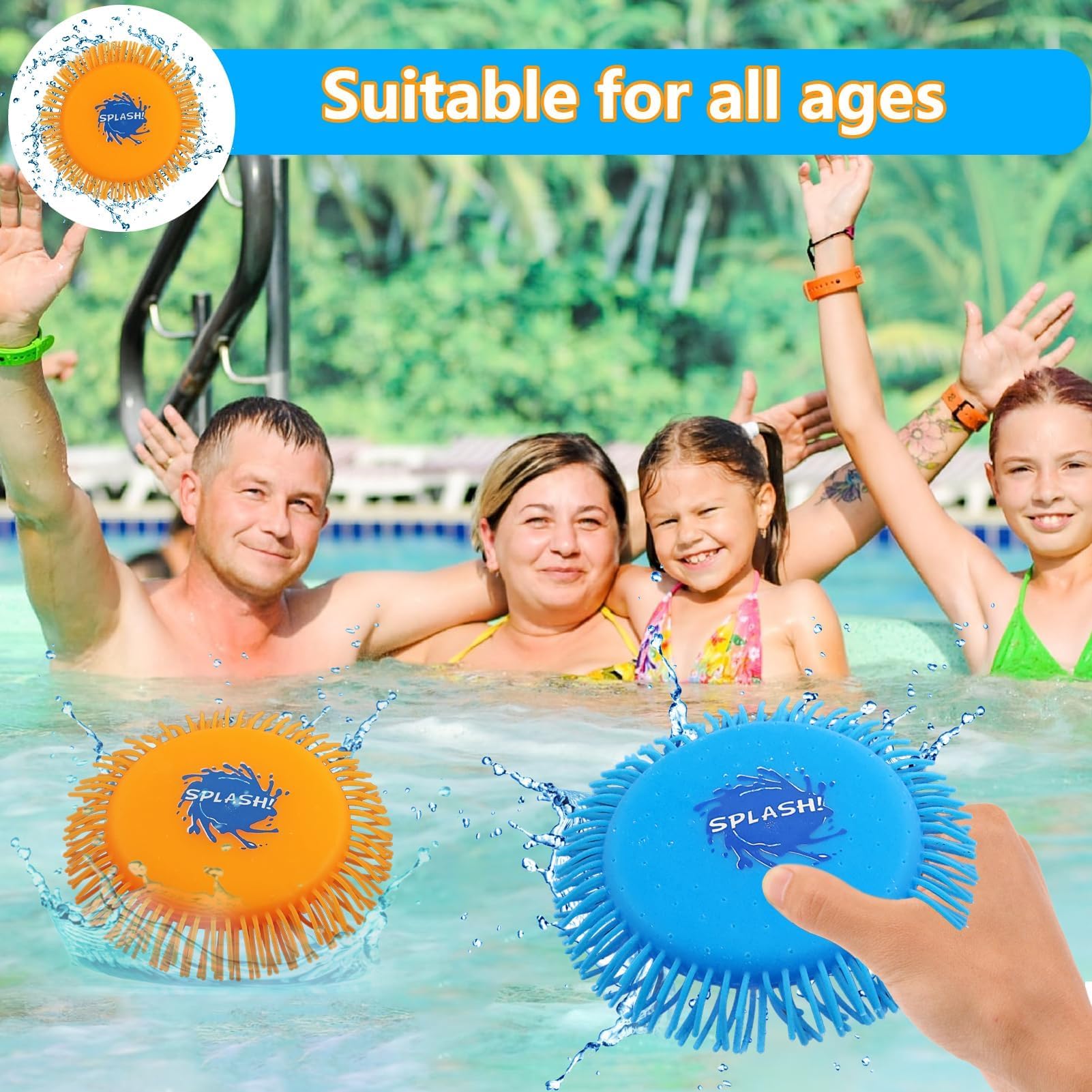 Frisbee ad Acqua Giocattolo Disco da Lancio in Schiuma e Silicone Gioco Acquatico Pesce Diavolo