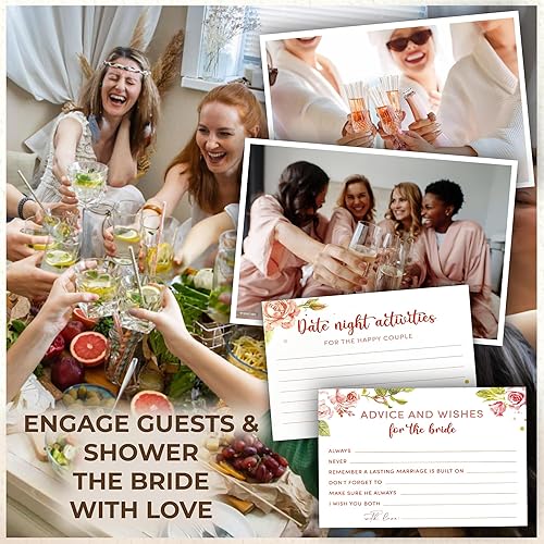 Miniatura 10 de Consejos y deseos para el señor y la señora - Tarjetas de consejos de boda para decoraciones de despedida de soltera, divertidos juegos de despedida