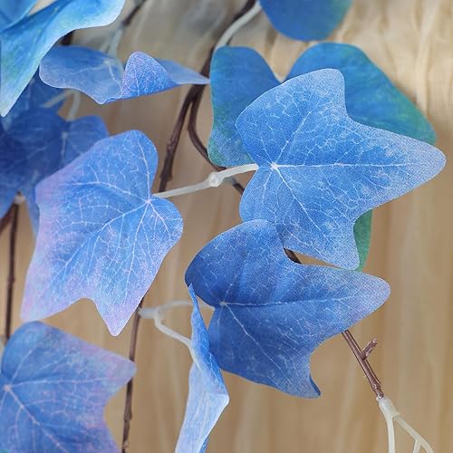 Miniatura 6 de Mizii Guirnalda de hiedra artificial de 2 hebras de 79 pulgadas con hojas verdes de seda, plantas colgantes de imitación para decoración de