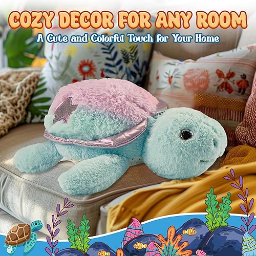 Miniatura 7 de Forest & Twelfth Animal de peluche de tortuga teñido anudado, animales marinos de 9 pulgadas, juguetes para niños, ideal para juegos de simulación,