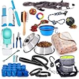 Puppy Supplies Starter Kit - 39-Piece Set of Puppy Essentials and Dog Stuff. Includes Dog Leash, Toys, Bowl, Brushes, Water Bottles,and More. Perfect Welcome Home Gift for Your New Puppies