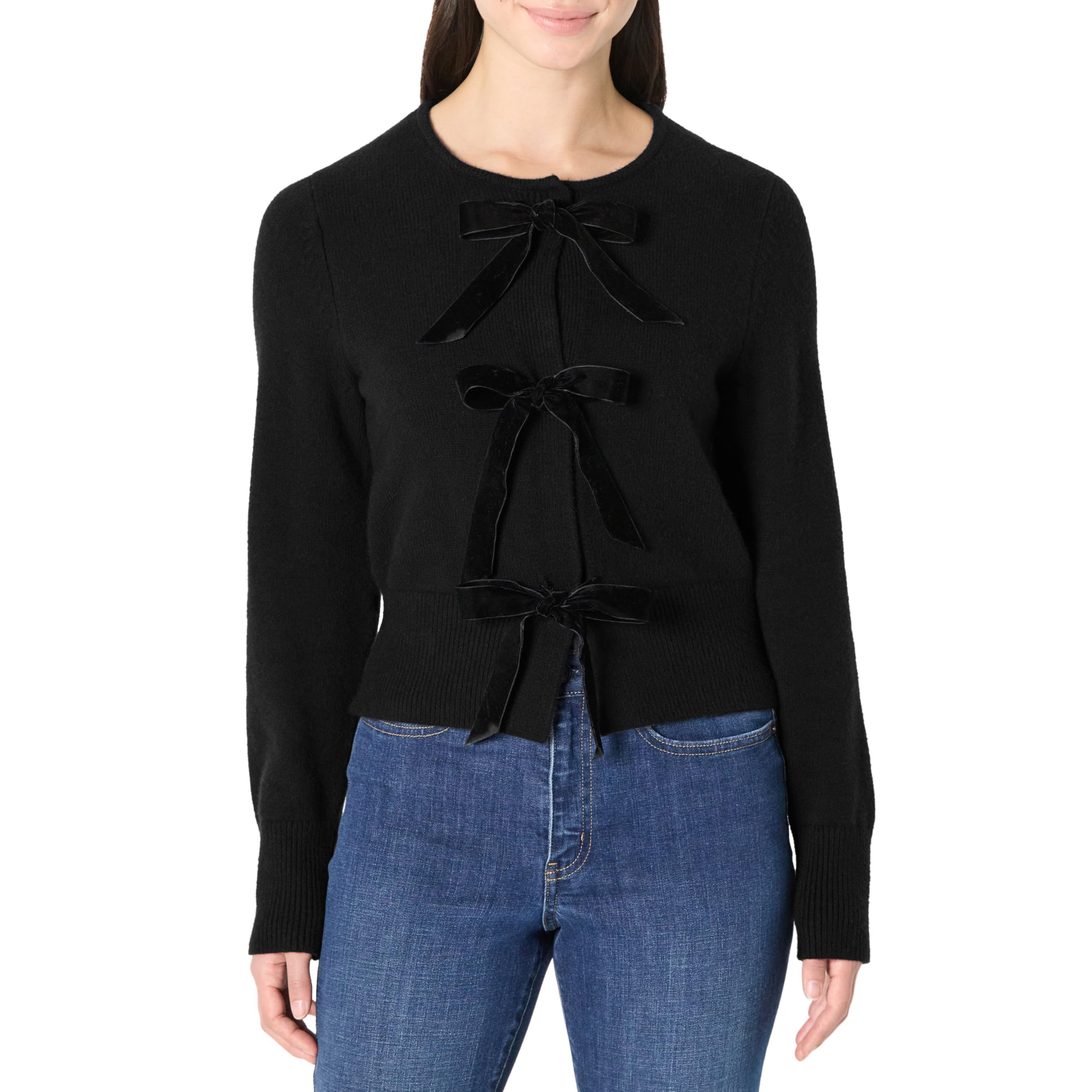 Amazon Essentials Demis Pick Womens Regular-Fit Long-Sleeve Tie Front Cardigan with Bows
