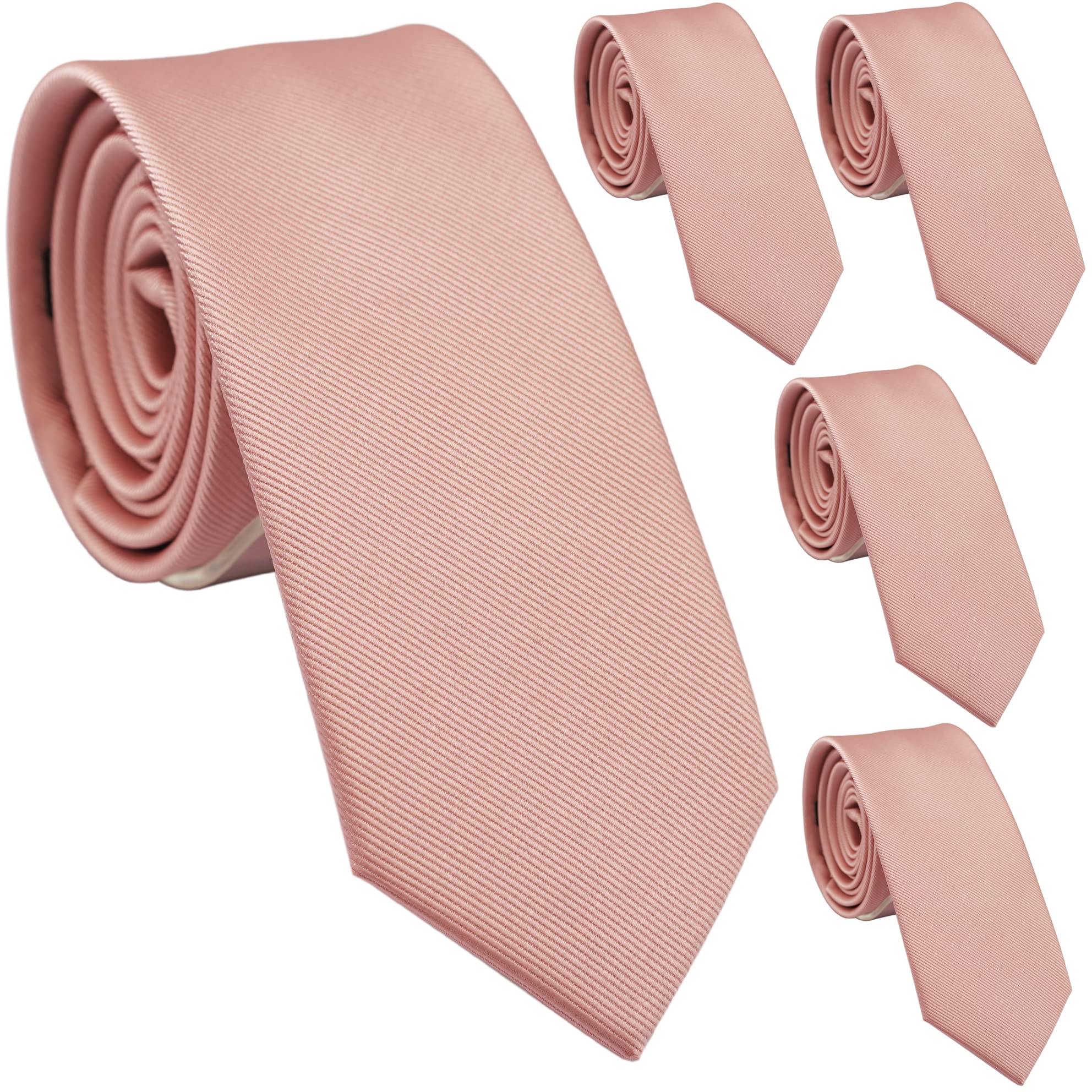 Skinny Ties for Men, 2.5-Inch Slim Neckties, Solid Color Packs