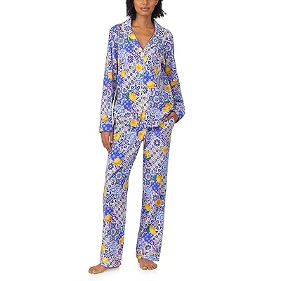 Bedhead PJs Cotton Knit Long Sleeve Notch Collar Pj Set Women