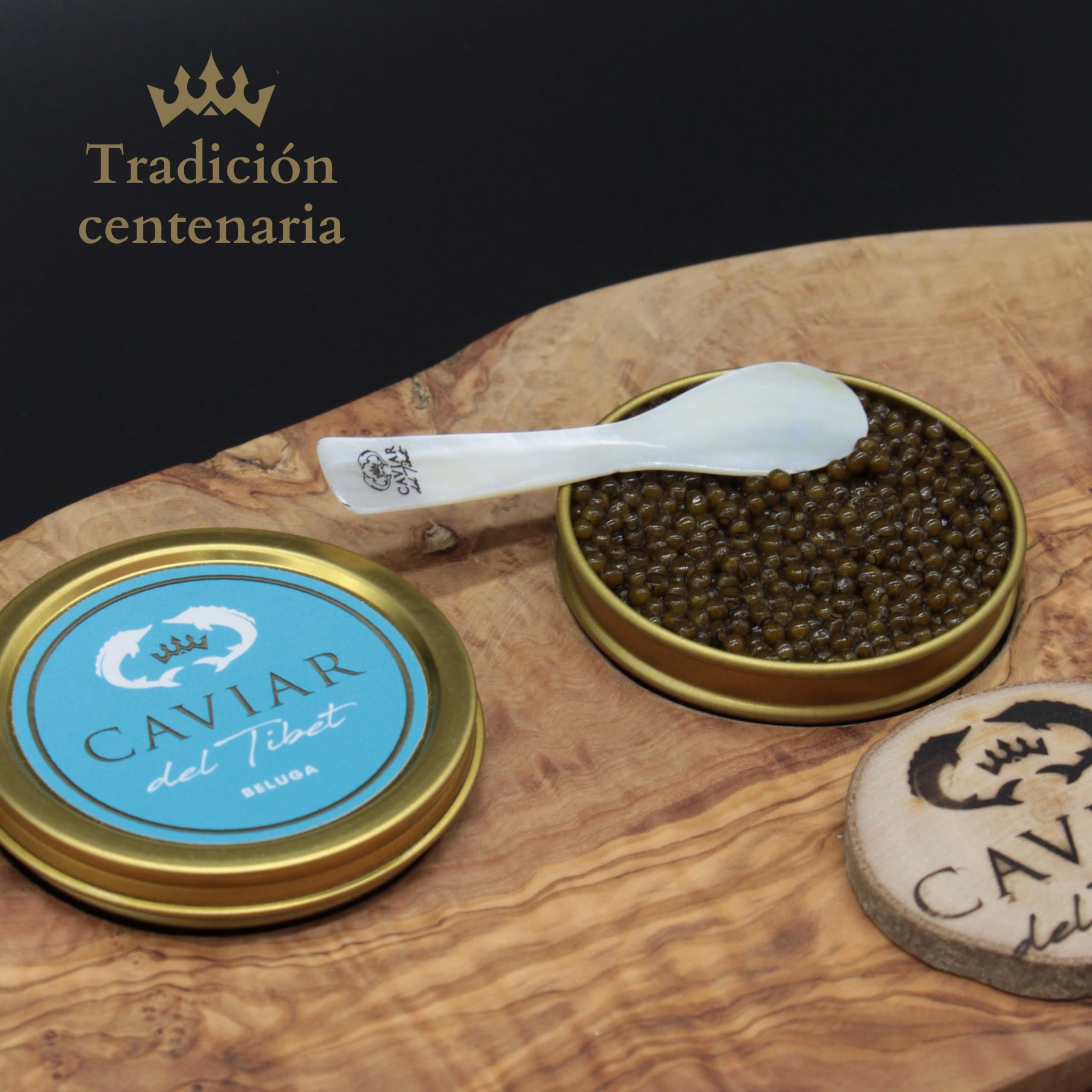 Dúo Caviar del Tíbet Selección – Estuche Gourmet - Caviar Oscietra 50 GR y Caviar Beluga 50GR – Huevas de Esturión - Pack Regalo Gourmet