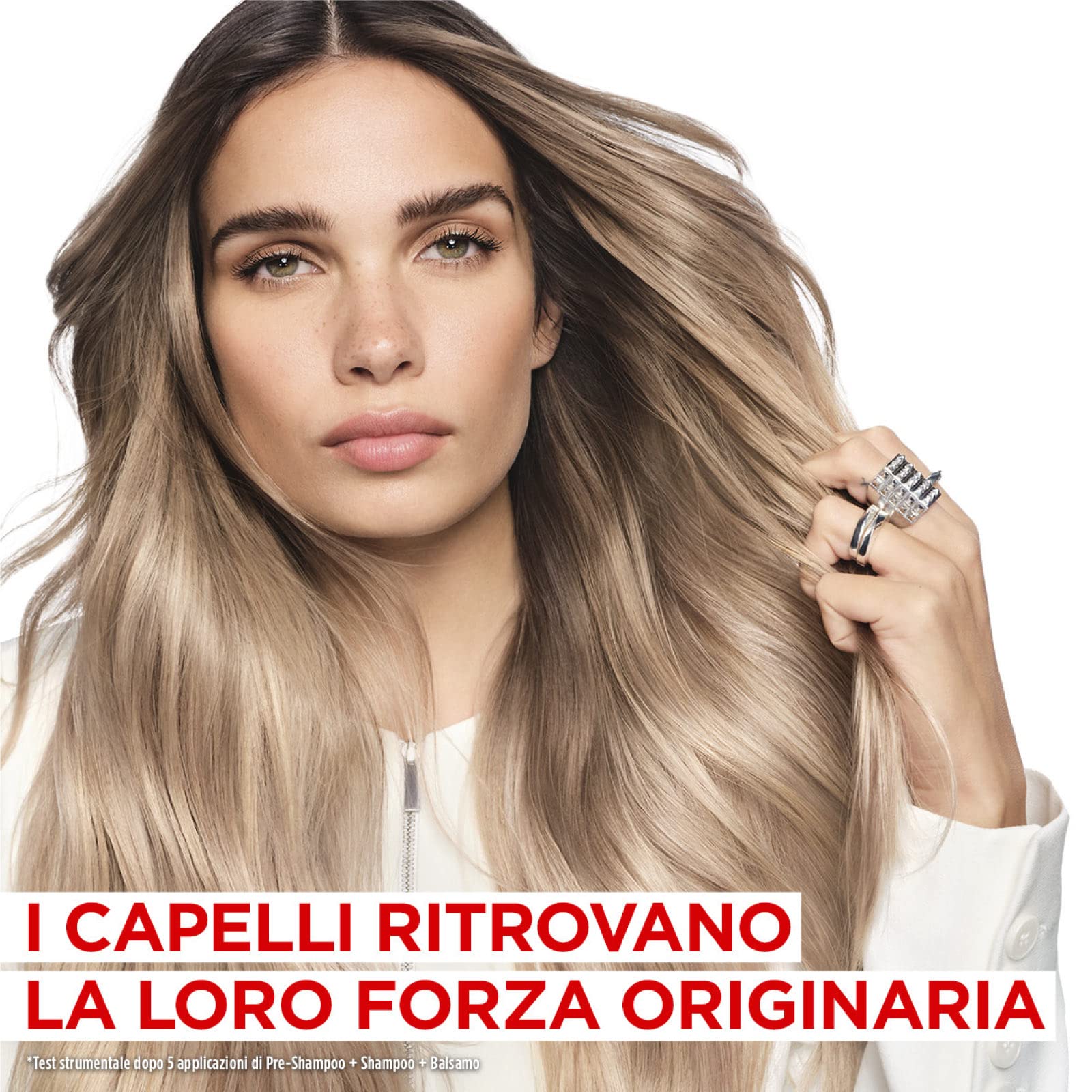 L'Oréal Paris Elvive Bond Repair Balsamo Capelli Danneggiati 150ml + Siero Senza Risciacquo Riduce Doppie Punte 150ml + Trattamento Pre-Shampoo con Acido Citrico 200ml + Shampoo Senza Solfati 200ml