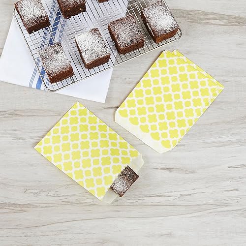 Miniatura 8 de Restaurantware Bolsas de galletas de 7 x 5 pulgadas, 100 bolsas de papel biodegradable, para regalo, para fiestas, bolsas de dulces, color amarillo