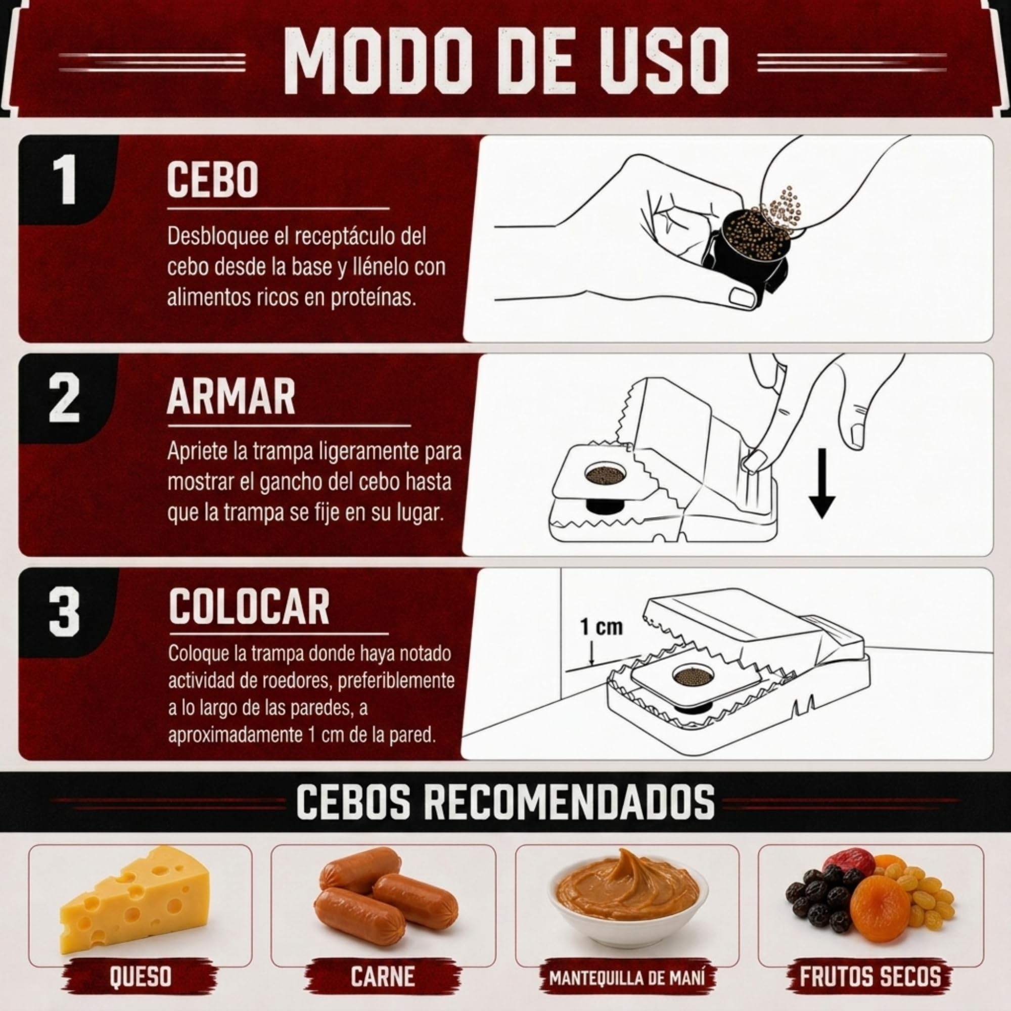 Trampa para Ratas GIVERNY XL (Paquete de 6): Trampas de presión extragrandes y Resistentes para Ratones y Ratas, Reutilizables, potentes, de eliminación instantánea, para Interiores y Exteriores.