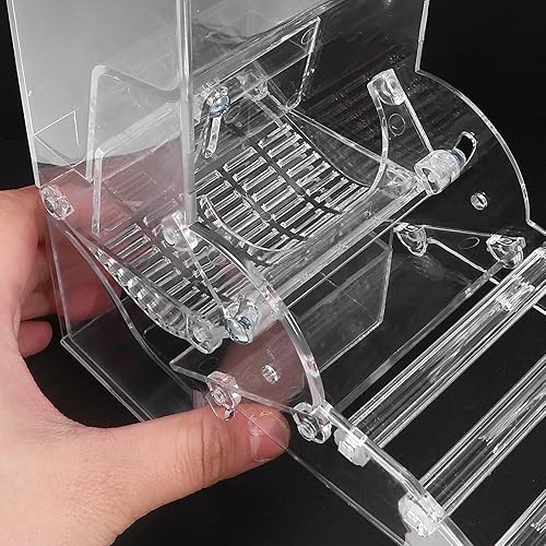 Miniatura 6 de POPETPOP Comedero para periquitos sin ensuciar, alimentador automático para pájaros, sin división, para jaula, estación de alimentación de acrílico