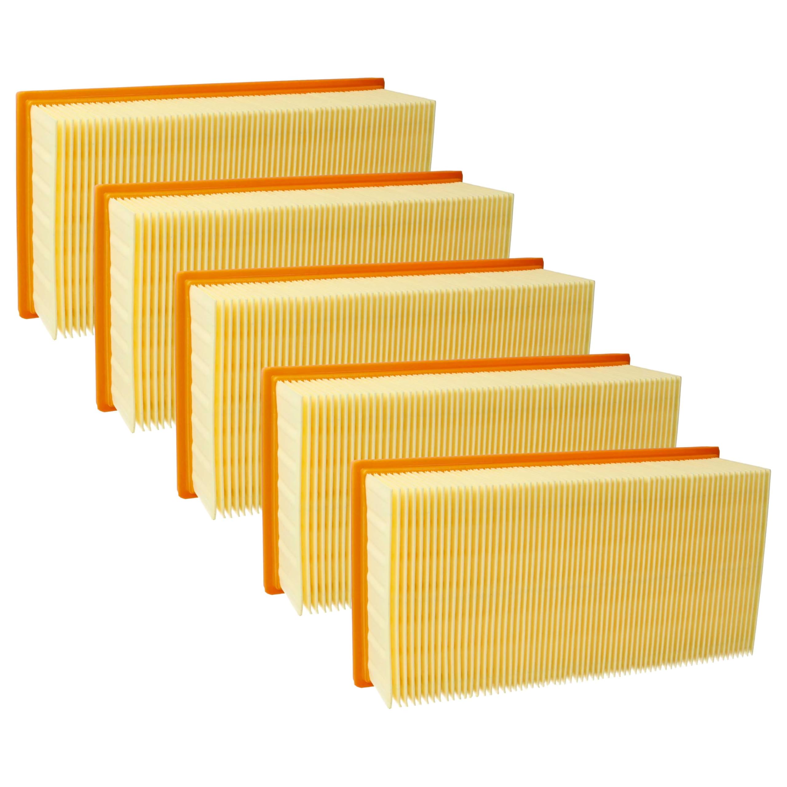 vhbw 5x filtro a pieghe piatte compatibile con Kärcher 3501, 3500, 3500E, 2000TE, 2000E aspirapolvere - Elemento filtrante
