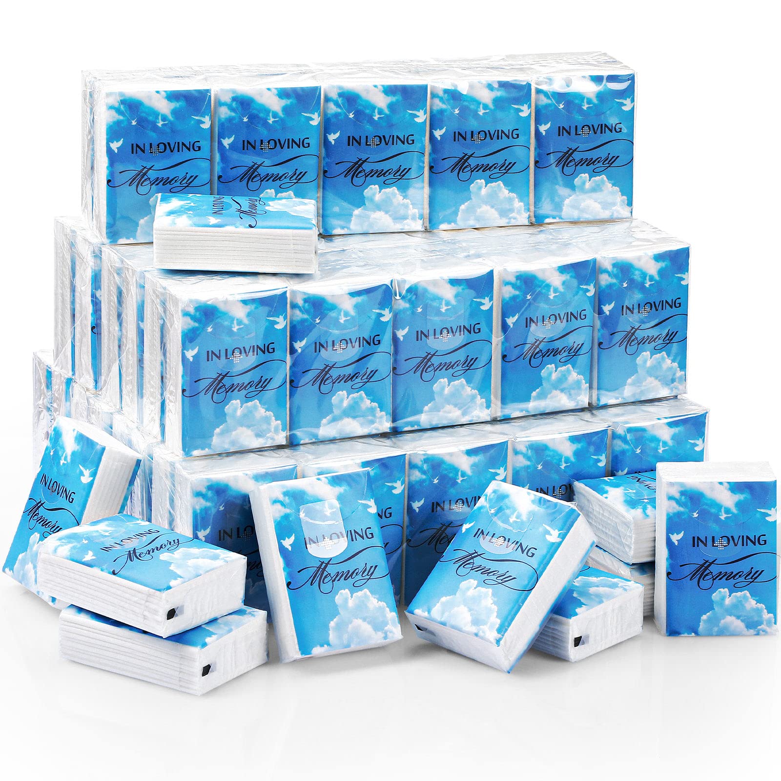 Buy 100 Packs Funeral Facial Tissues In Loving Memory Funeral Pocket